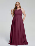 Payton Gorgeous Halter Plus Size Long Bridesmaid Dresses