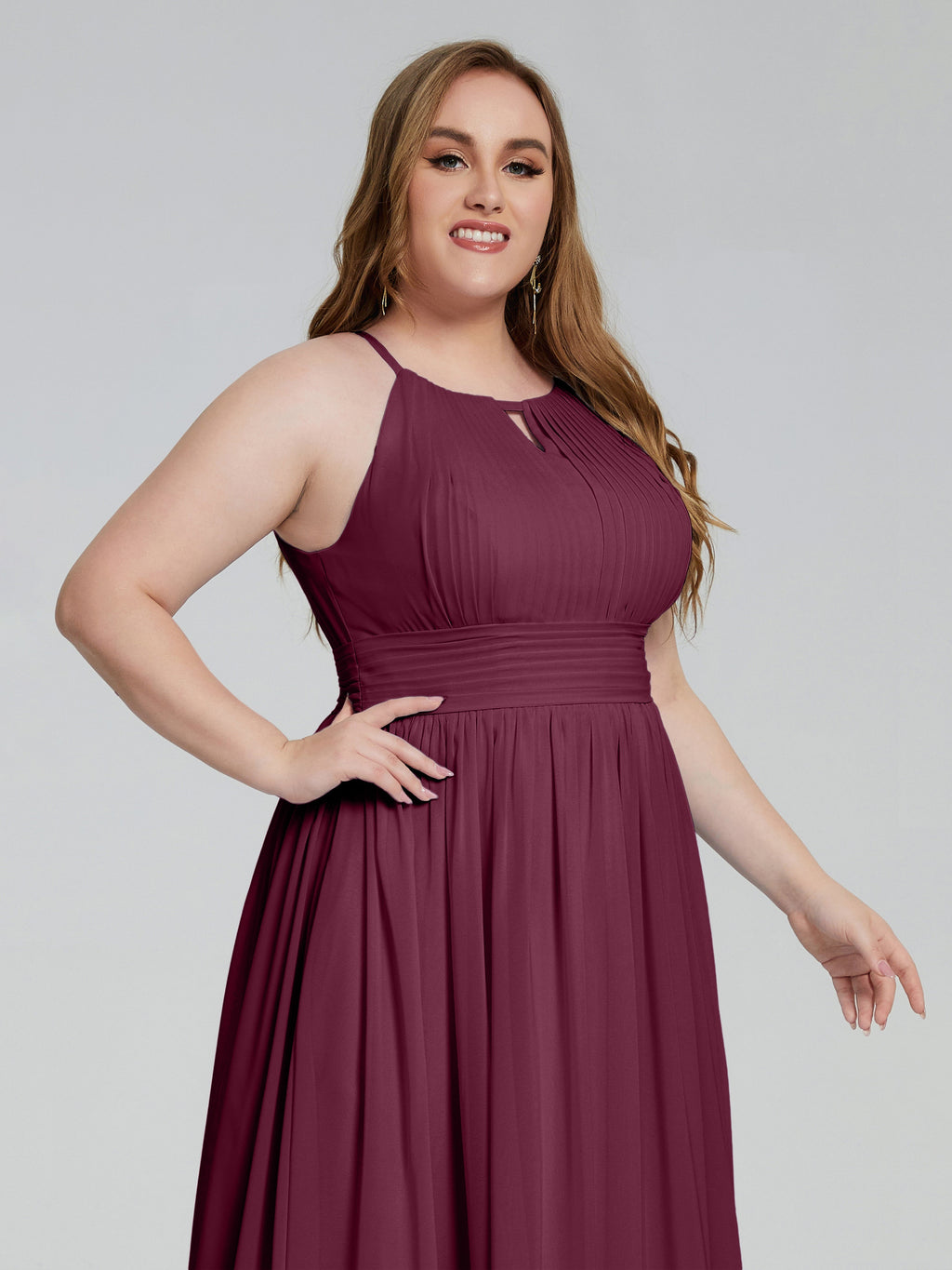 Payton Gorgeous Halter Plus Size Long Bridesmaid Dresses