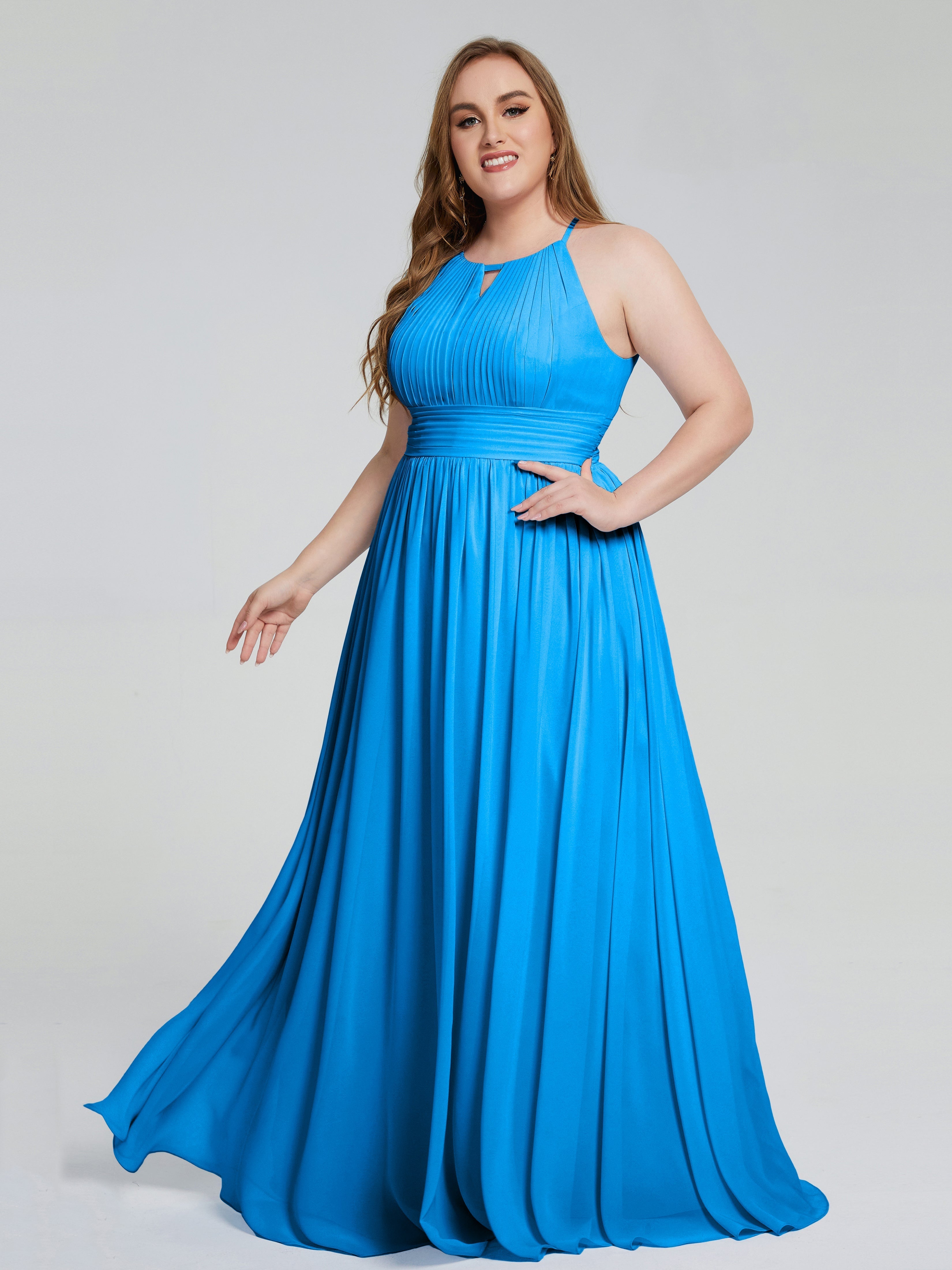 Payton Gorgeous Halter Plus Size Long Bridesmaid Dresses