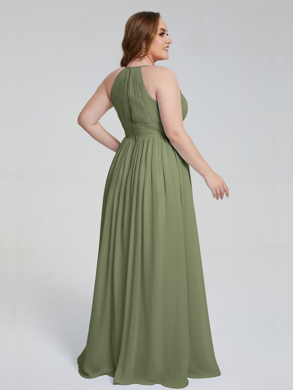 Payton Gorgeous Halter Plus Size Long Bridesmaid Dresses