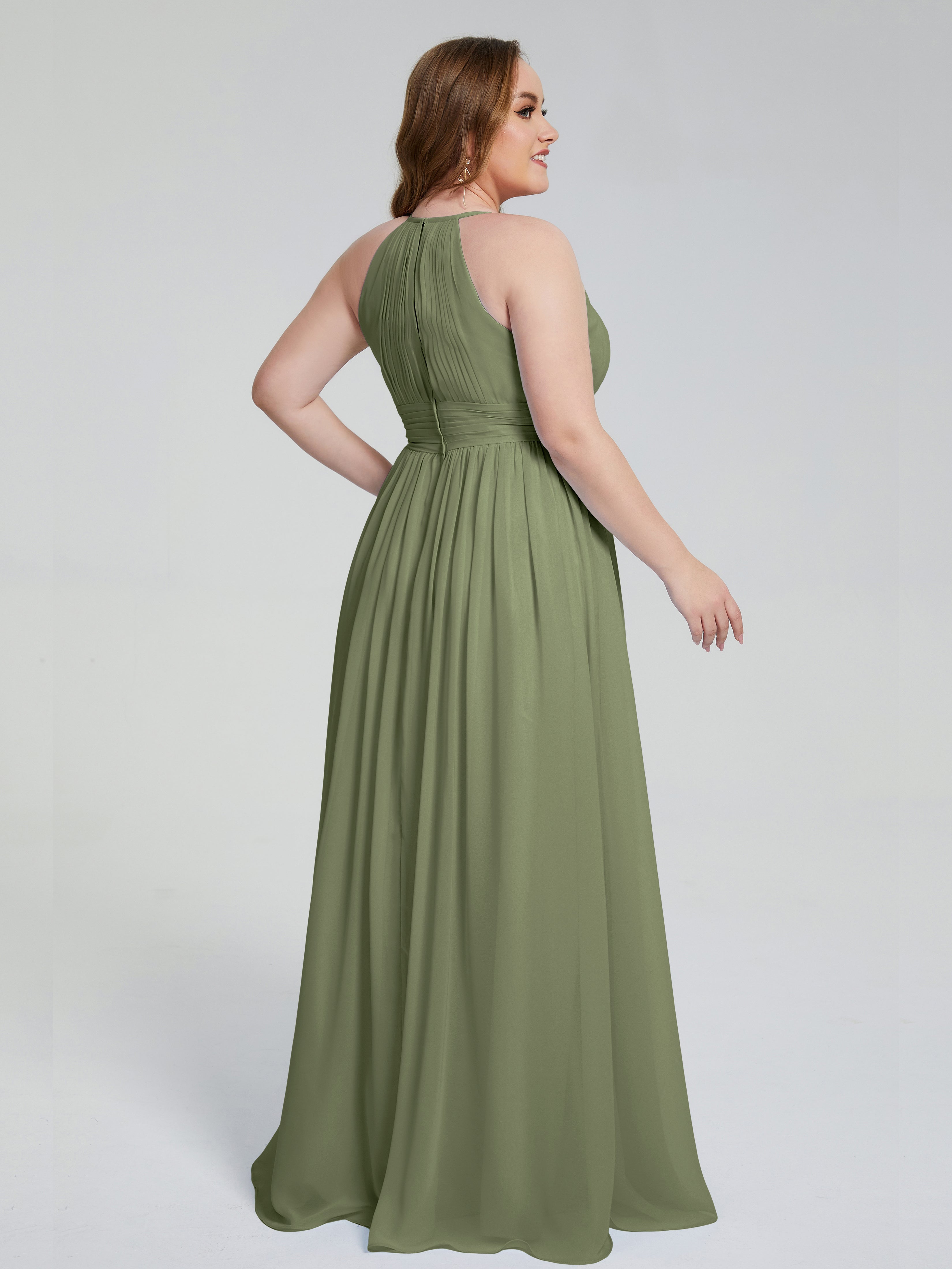 Payton Gorgeous Halter Plus Size Long Bridesmaid Dresses