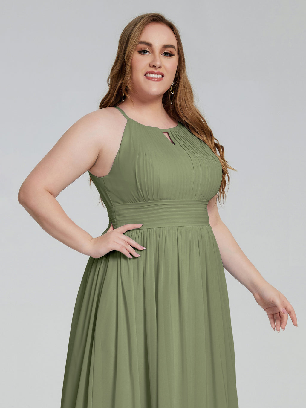 Payton Gorgeous Halter Plus Size Long Bridesmaid Dresses