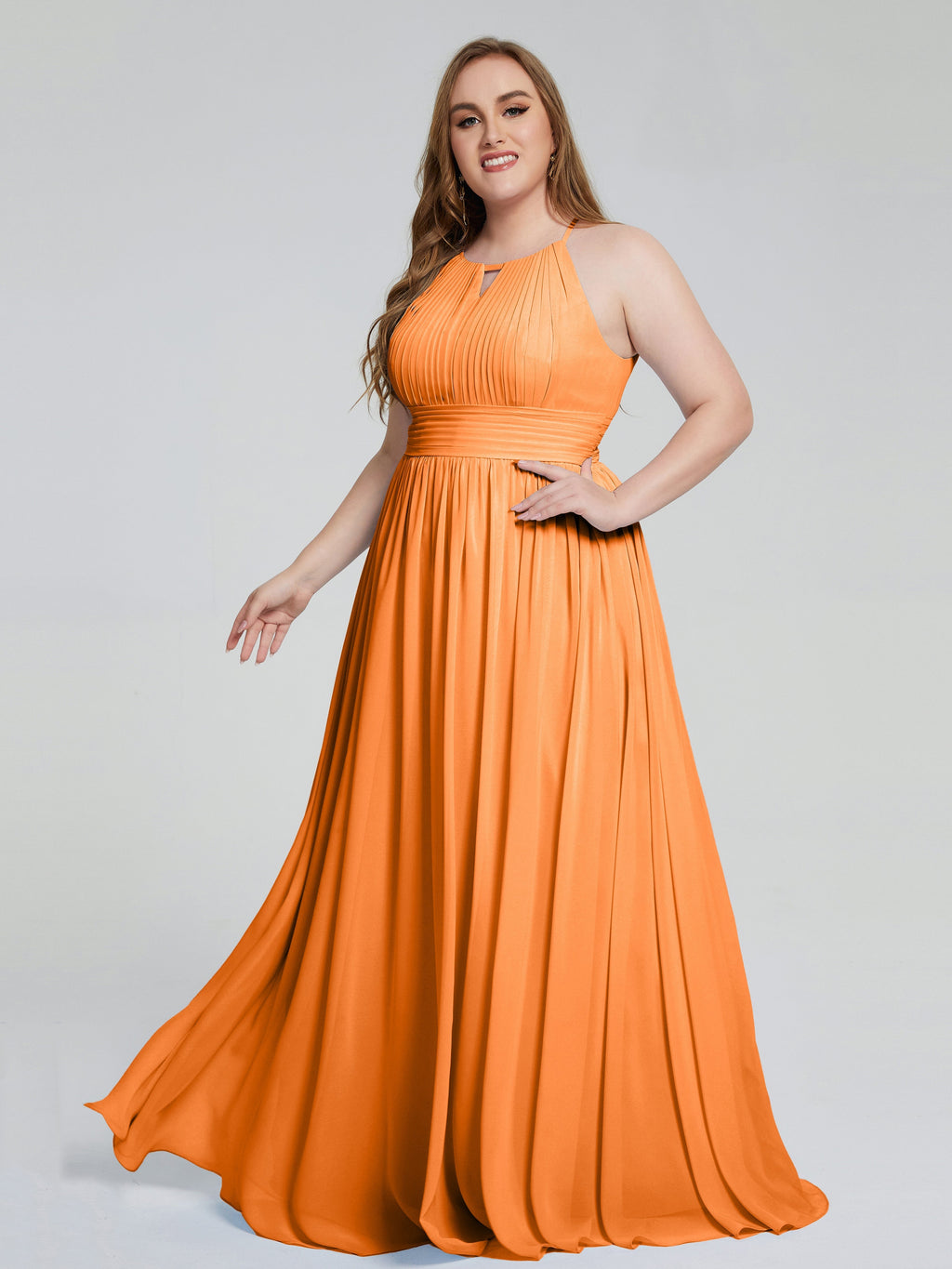 Payton Gorgeous Halter Plus Size Long Bridesmaid Dresses