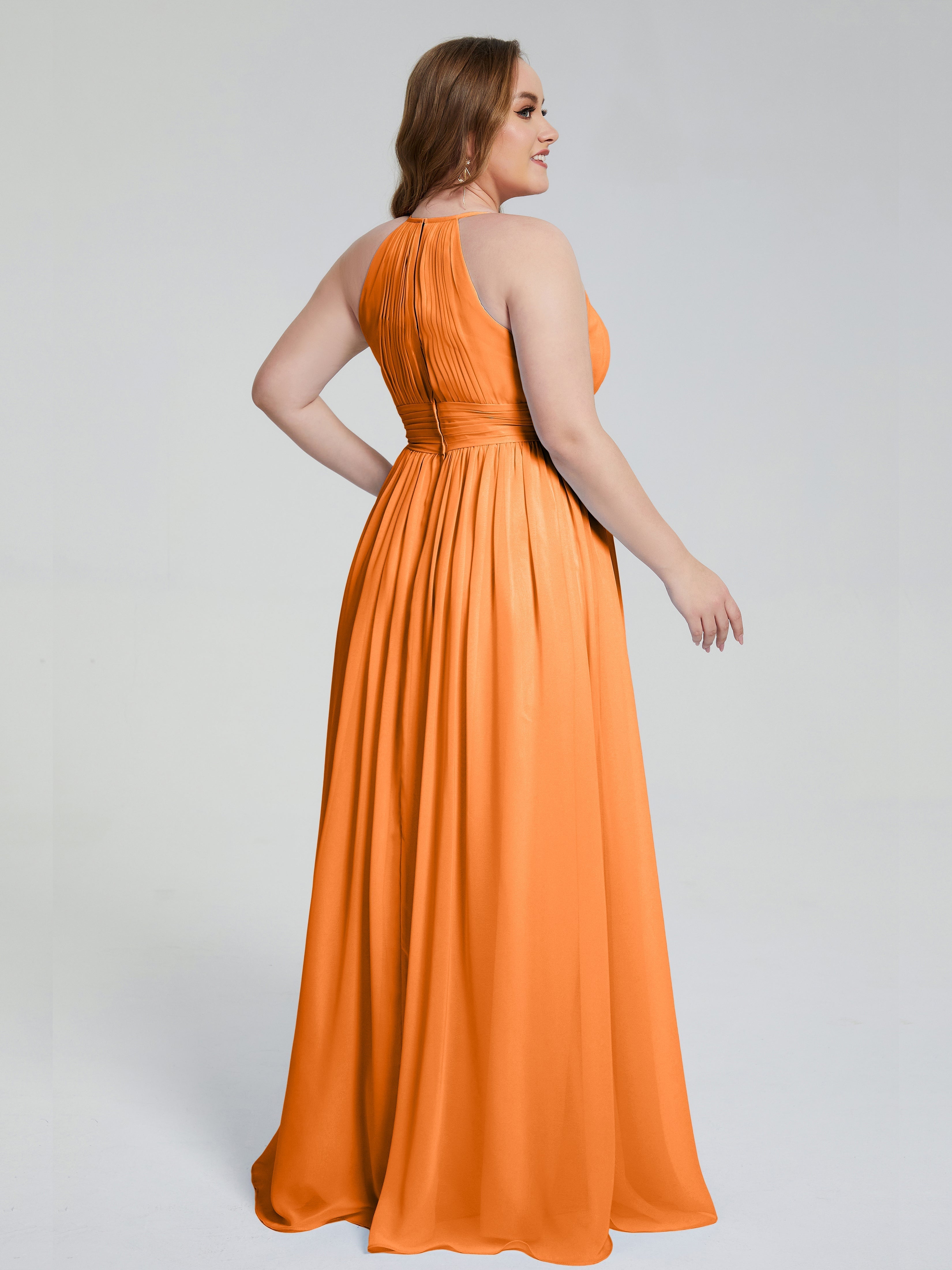 Payton Gorgeous Halter Plus Size Long Bridesmaid Dresses
