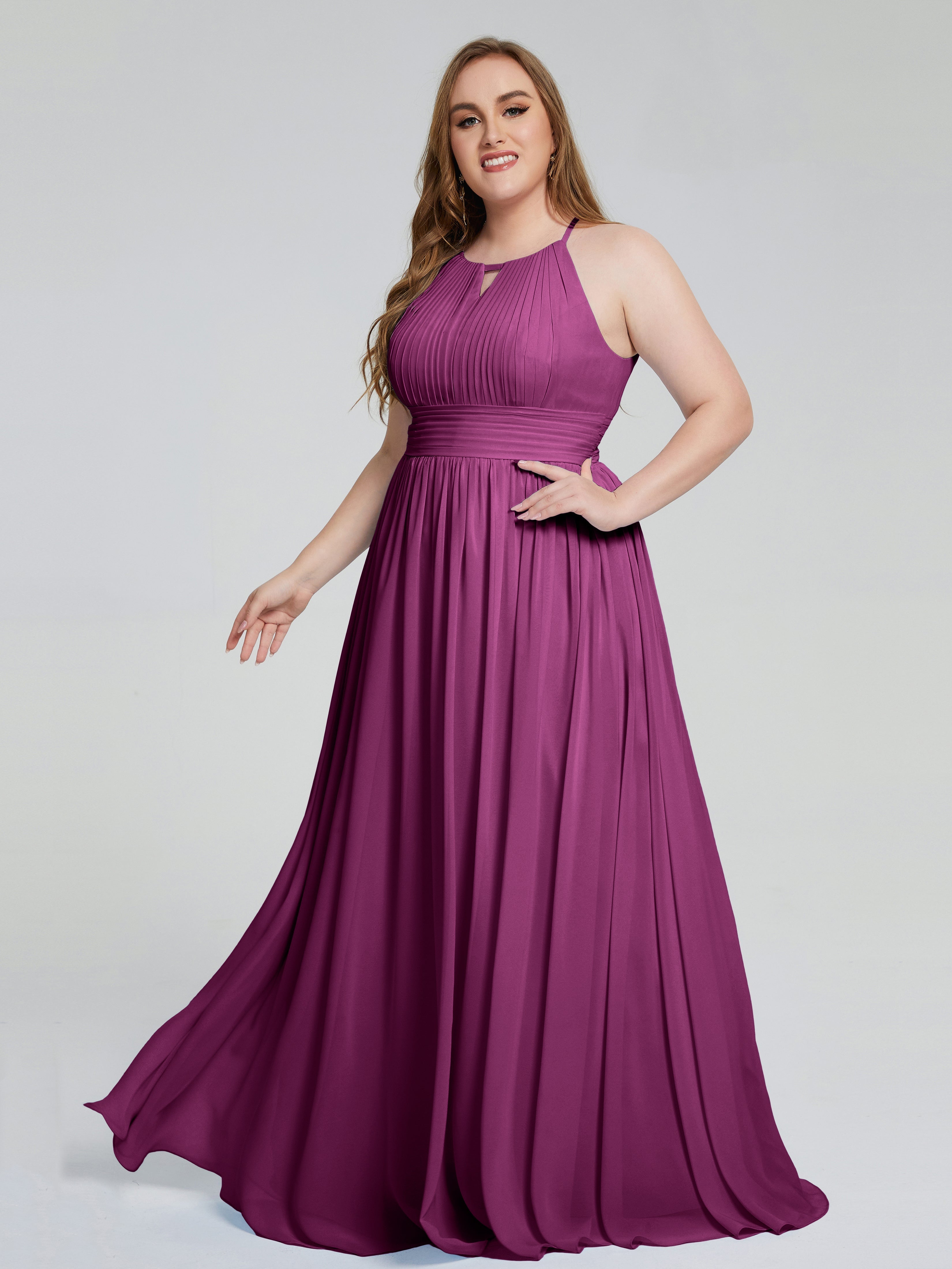 Payton Gorgeous Halter Plus Size Long Bridesmaid Dresses