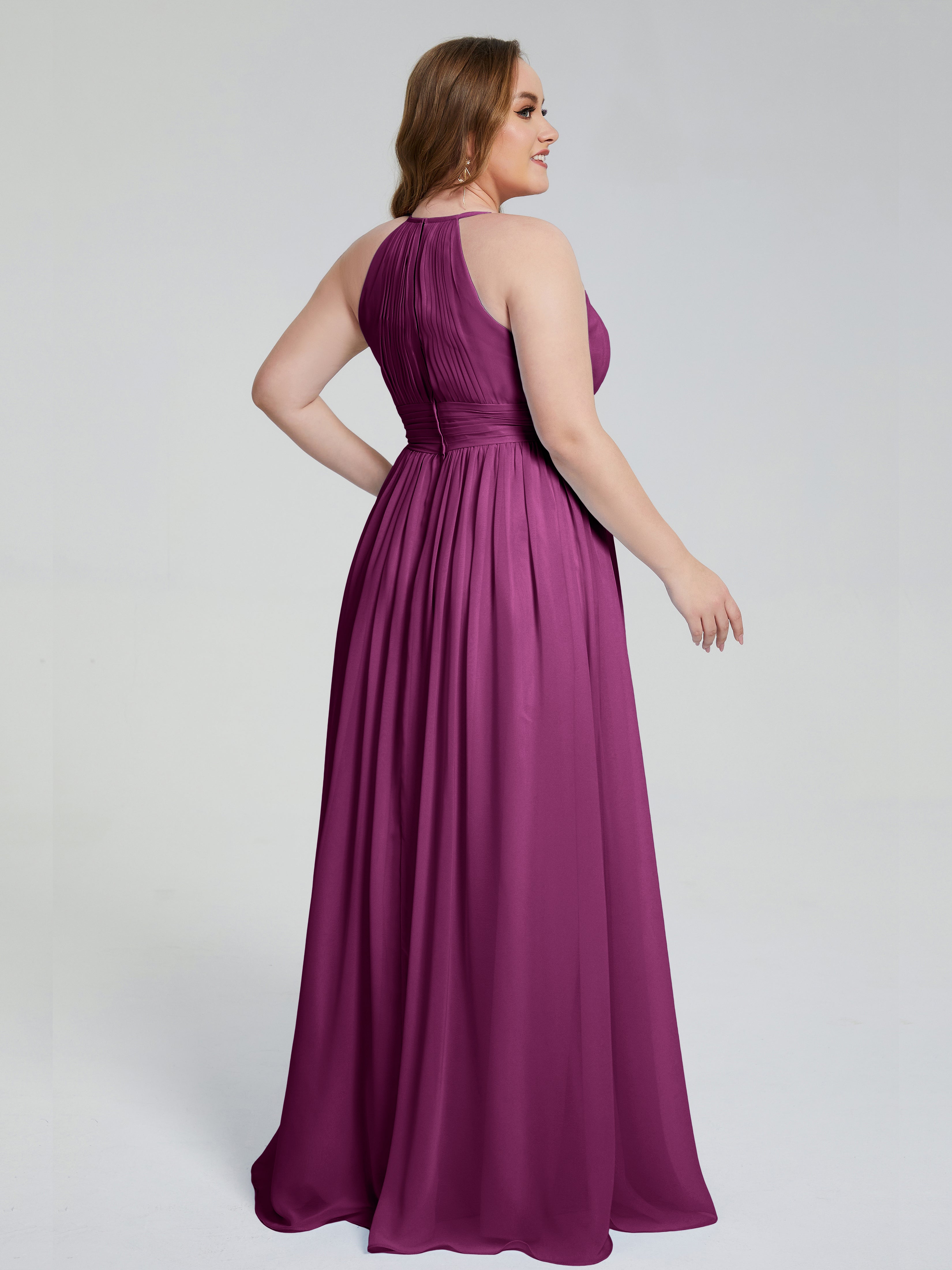 Payton Gorgeous Halter Plus Size Long Bridesmaid Dresses