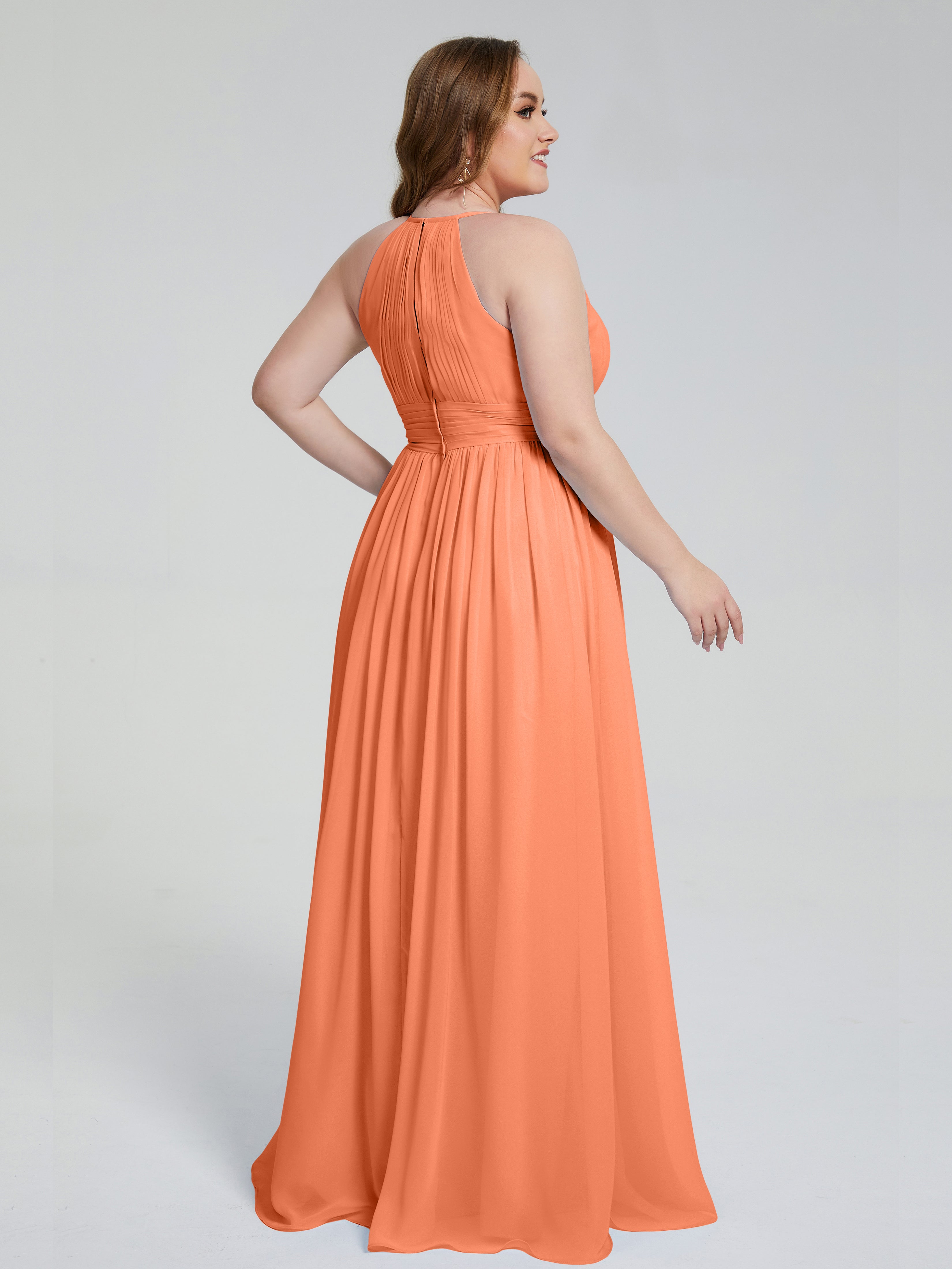 Payton Gorgeous Halter Plus Size Long Bridesmaid Dresses