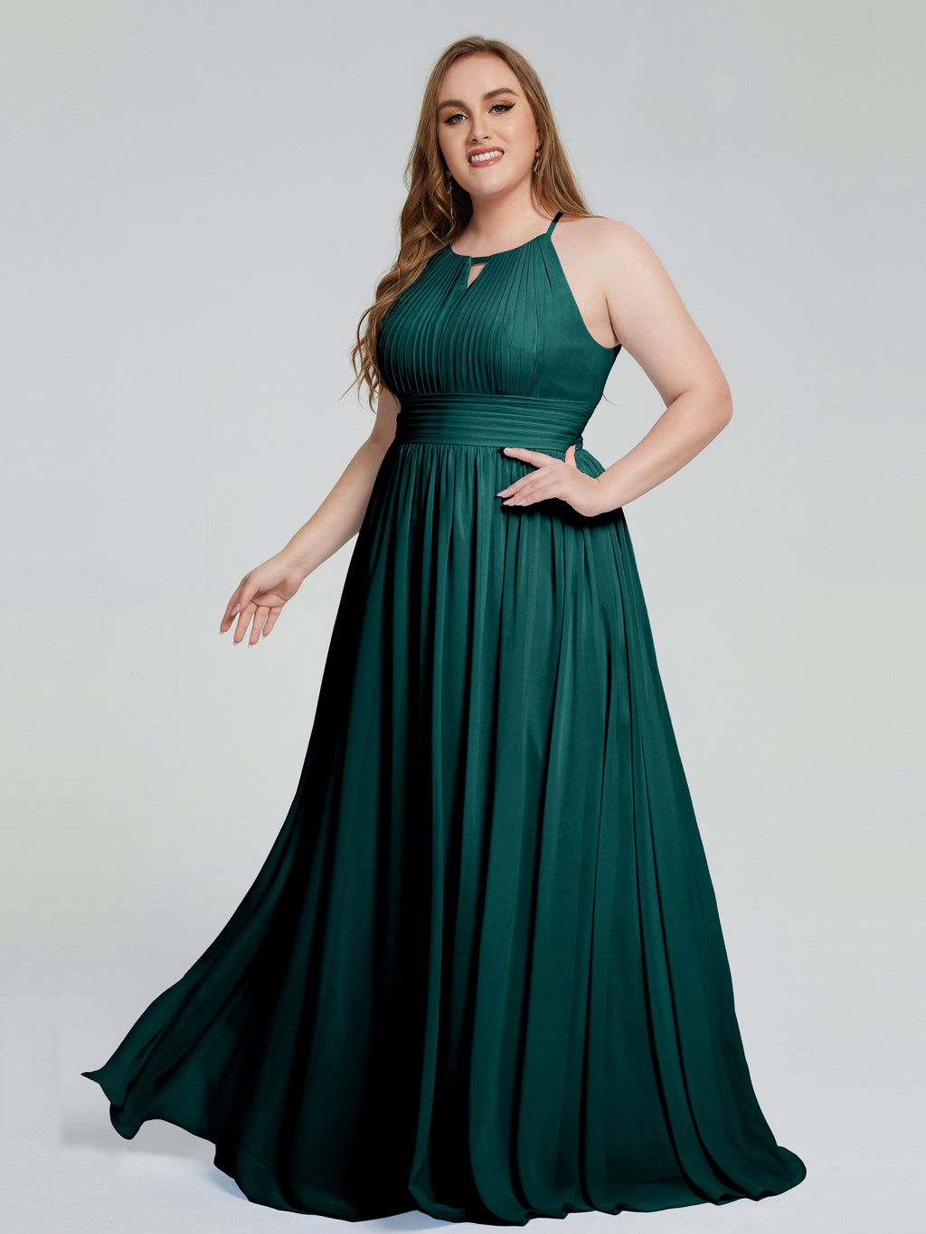 Payton Gorgeous Halter Plus Size Long Bridesmaid Dresses