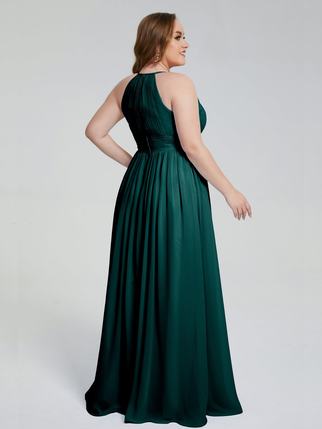 Payton Gorgeous Halter Plus Size Long Bridesmaid Dresses