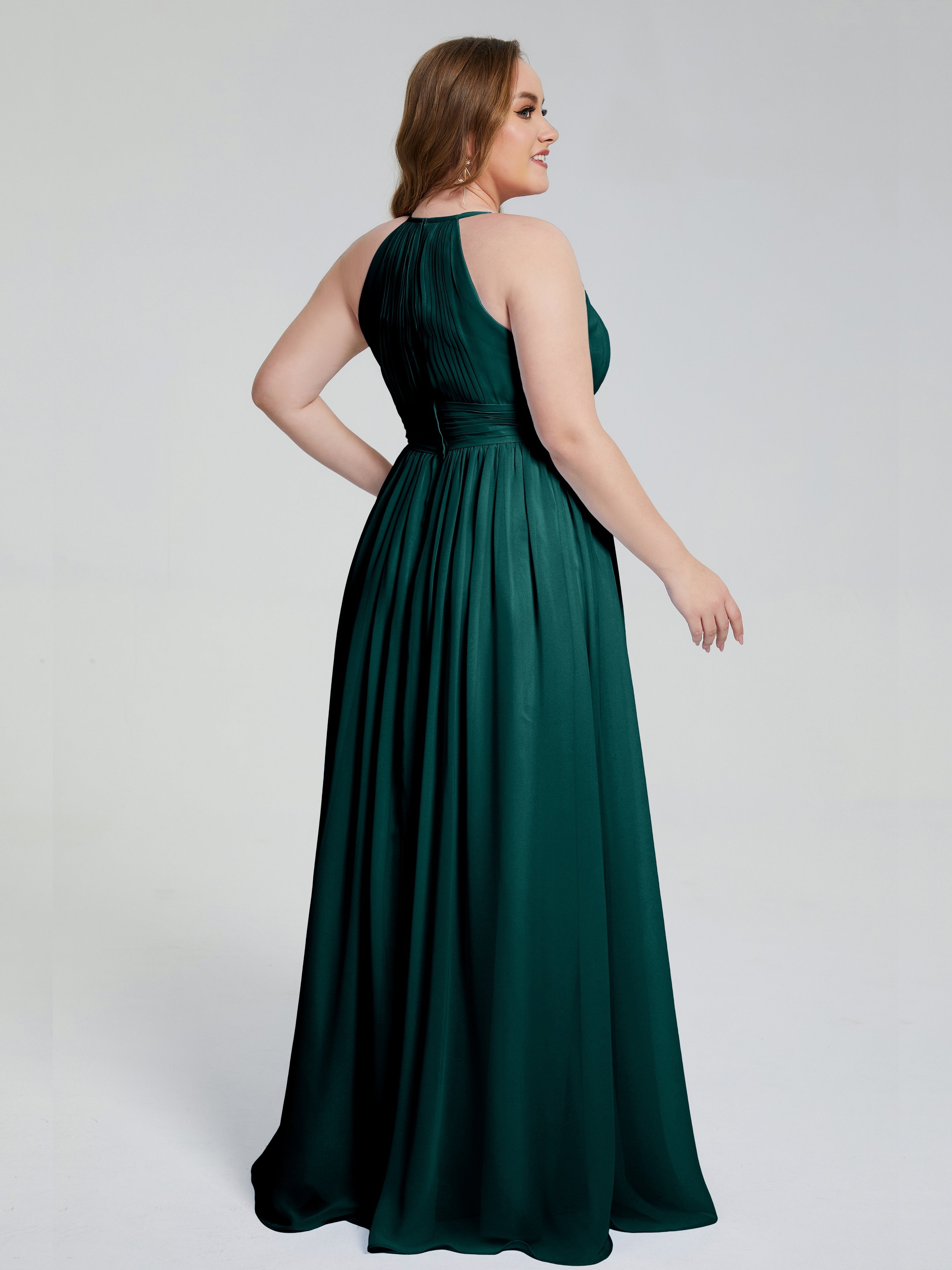 Payton Gorgeous Halter Plus Size Long Bridesmaid Dresses