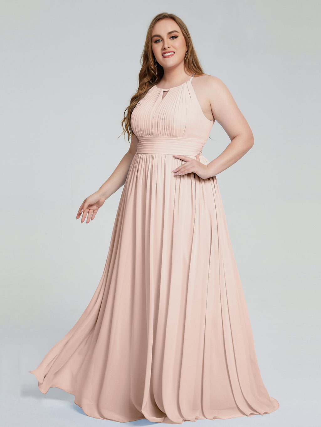 Payton Gorgeous Halter Plus Size Long Bridesmaid Dresses