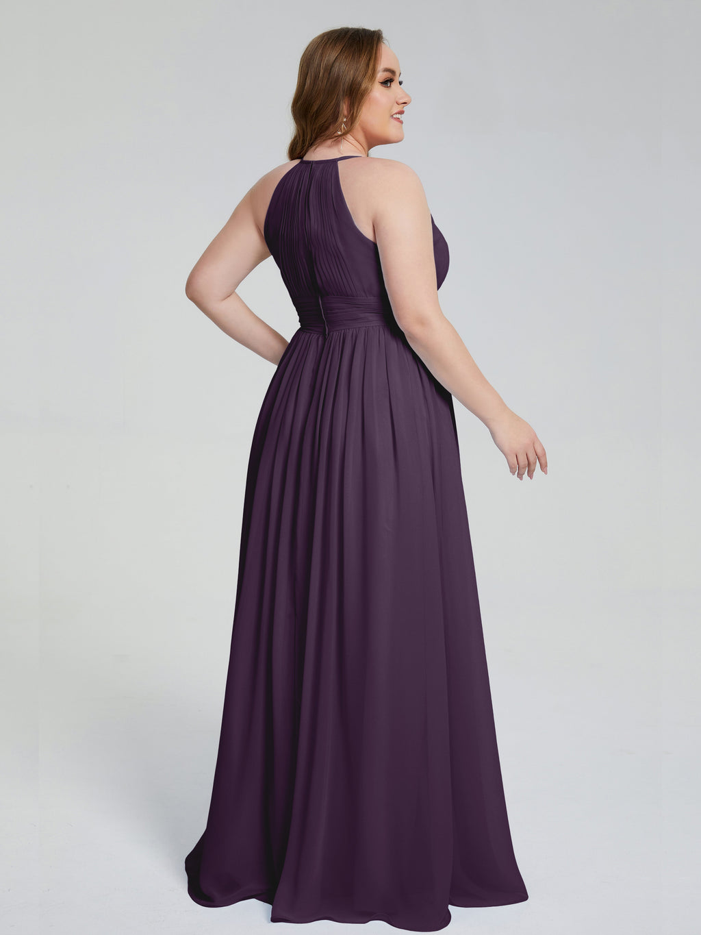 Payton Gorgeous Halter Plus Size Long Bridesmaid Dresses