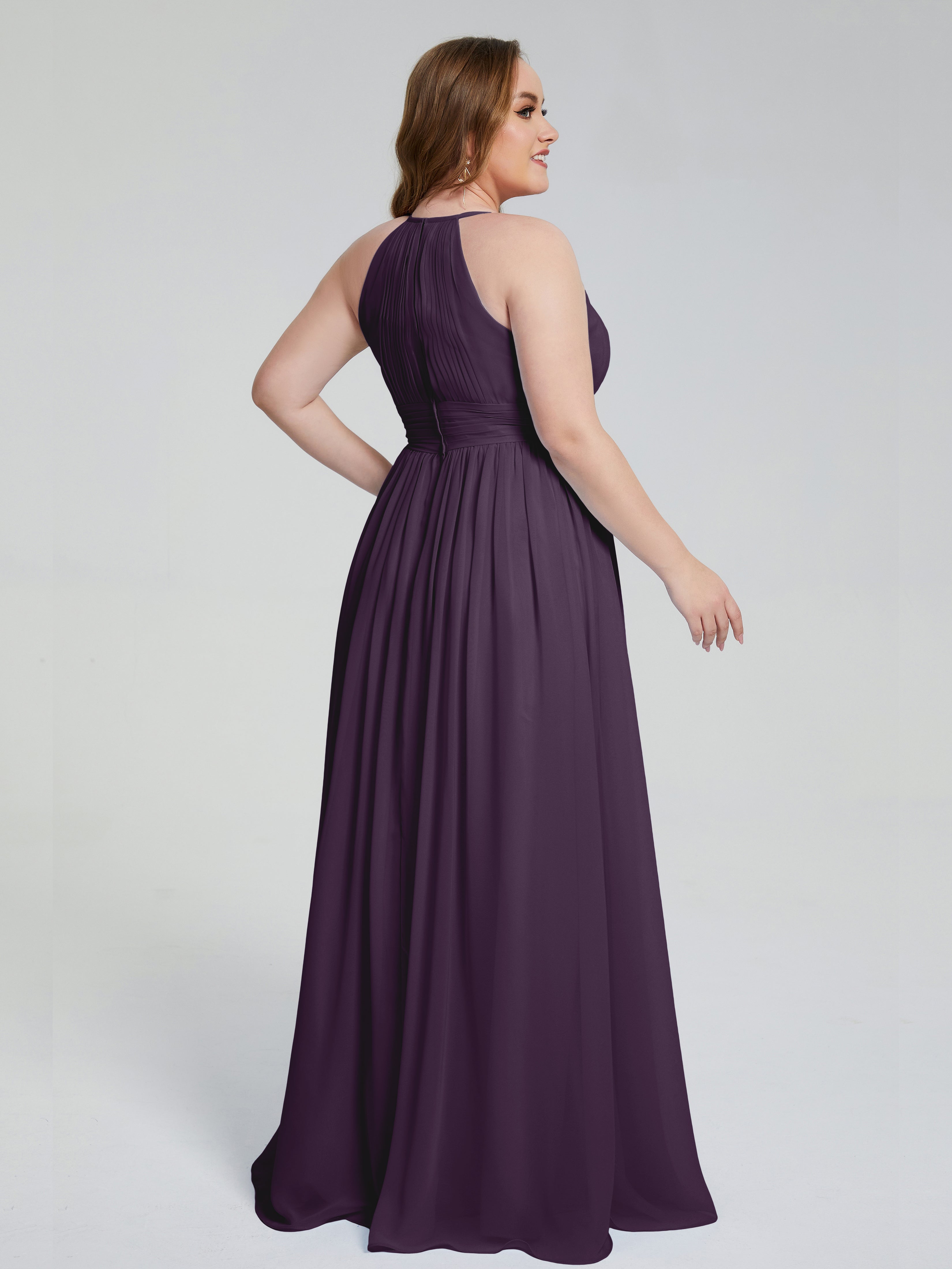 Payton Gorgeous Halter Plus Size Long Bridesmaid Dresses