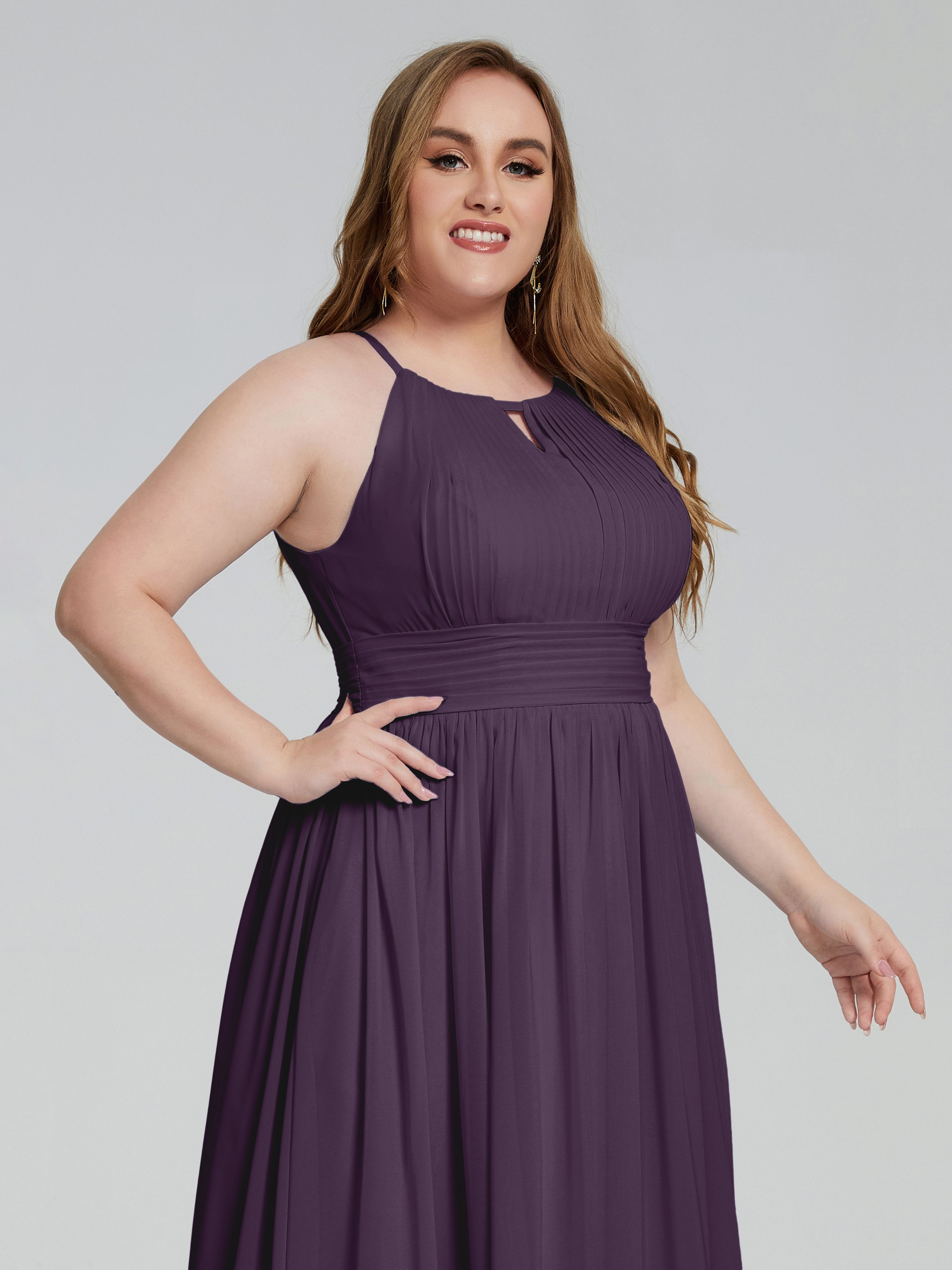 Payton Gorgeous Halter Plus Size Long Bridesmaid Dresses