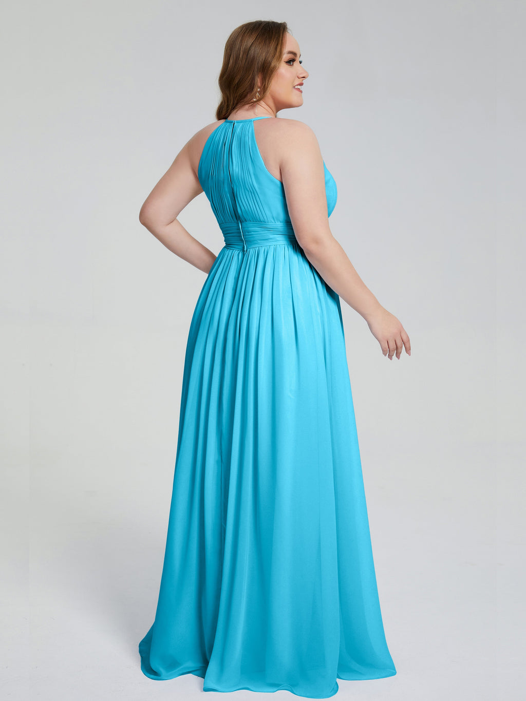 Payton Gorgeous Halter Plus Size Long Bridesmaid Dresses