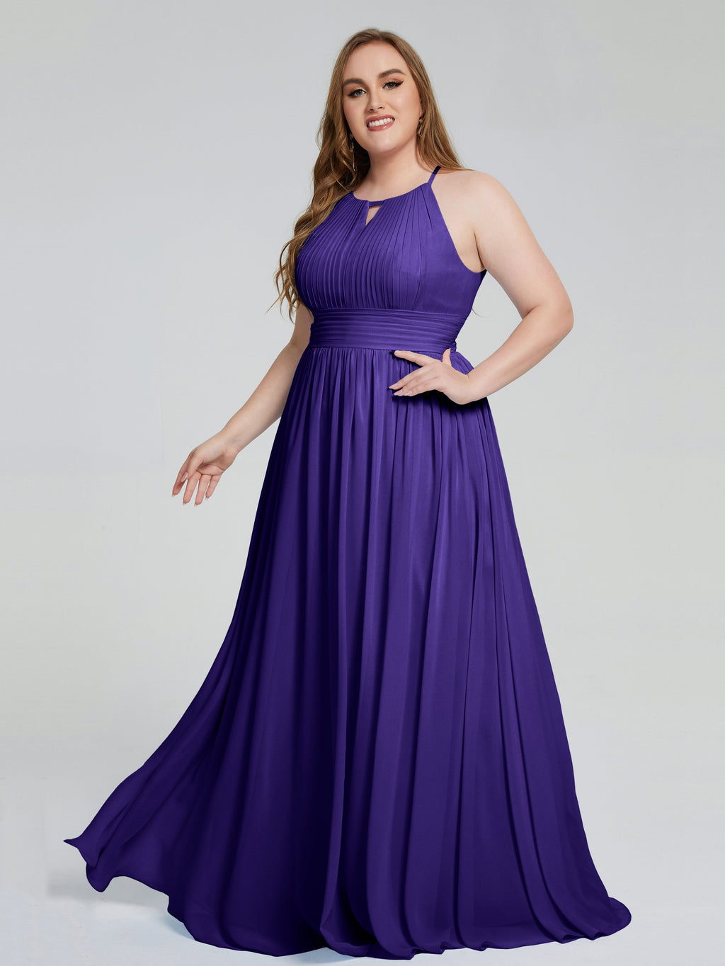Payton Gorgeous Halter Plus Size Long Bridesmaid Dresses