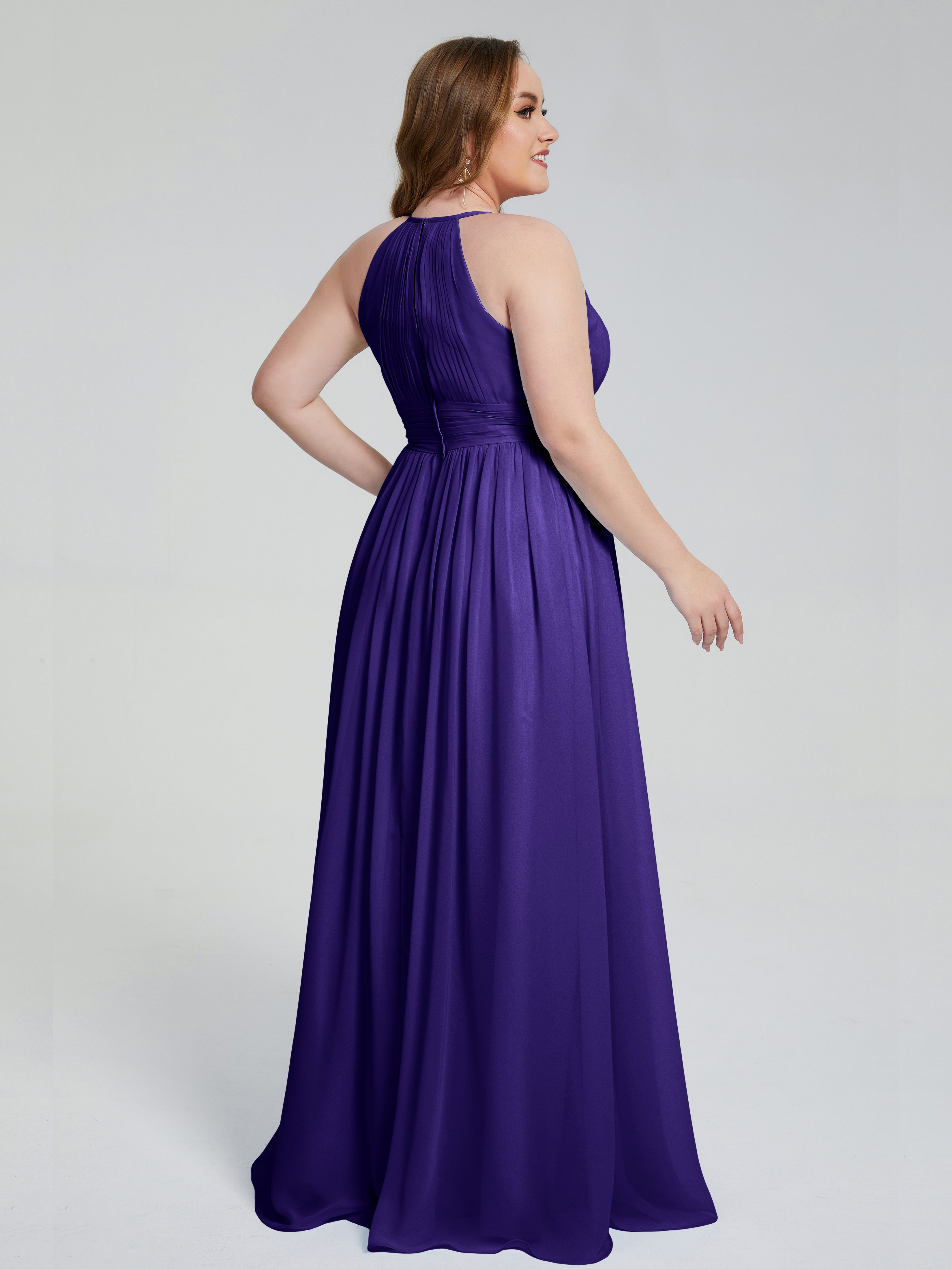 Payton Gorgeous Halter Plus Size Long Bridesmaid Dresses