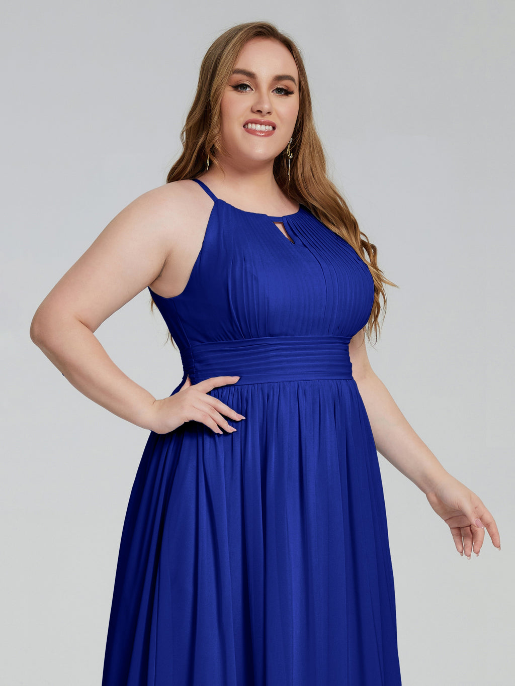 Payton Gorgeous Halter Plus Size Long Bridesmaid Dresses