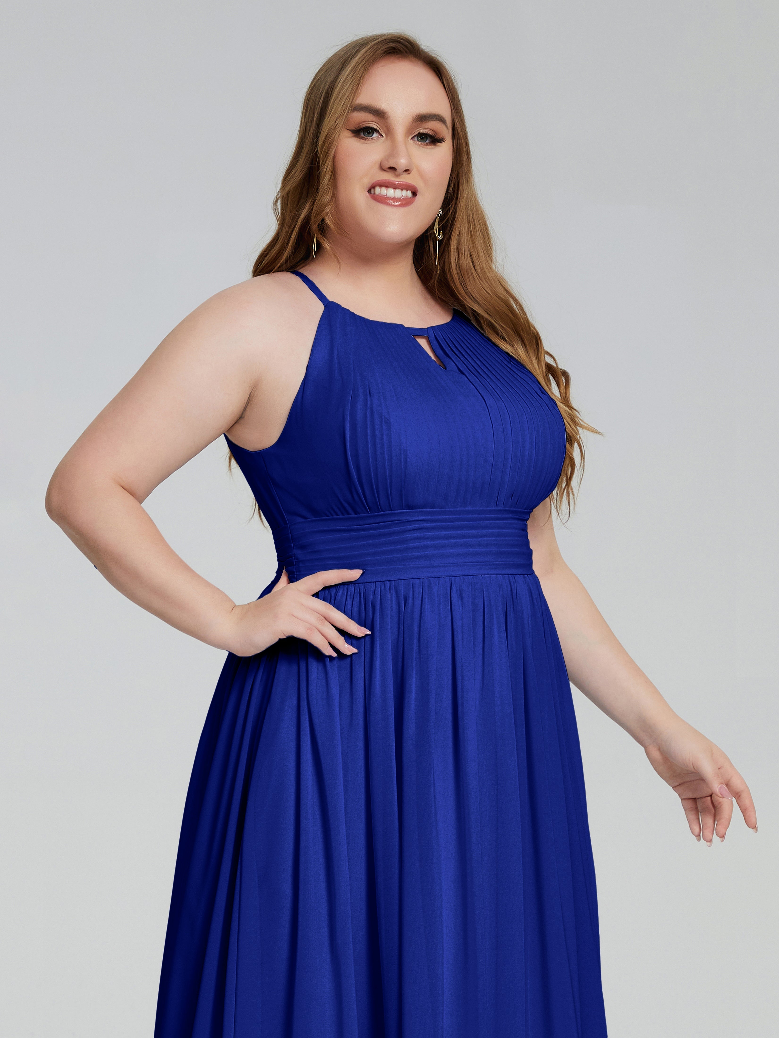 Payton Gorgeous Halter Plus Size Long Bridesmaid Dresses
