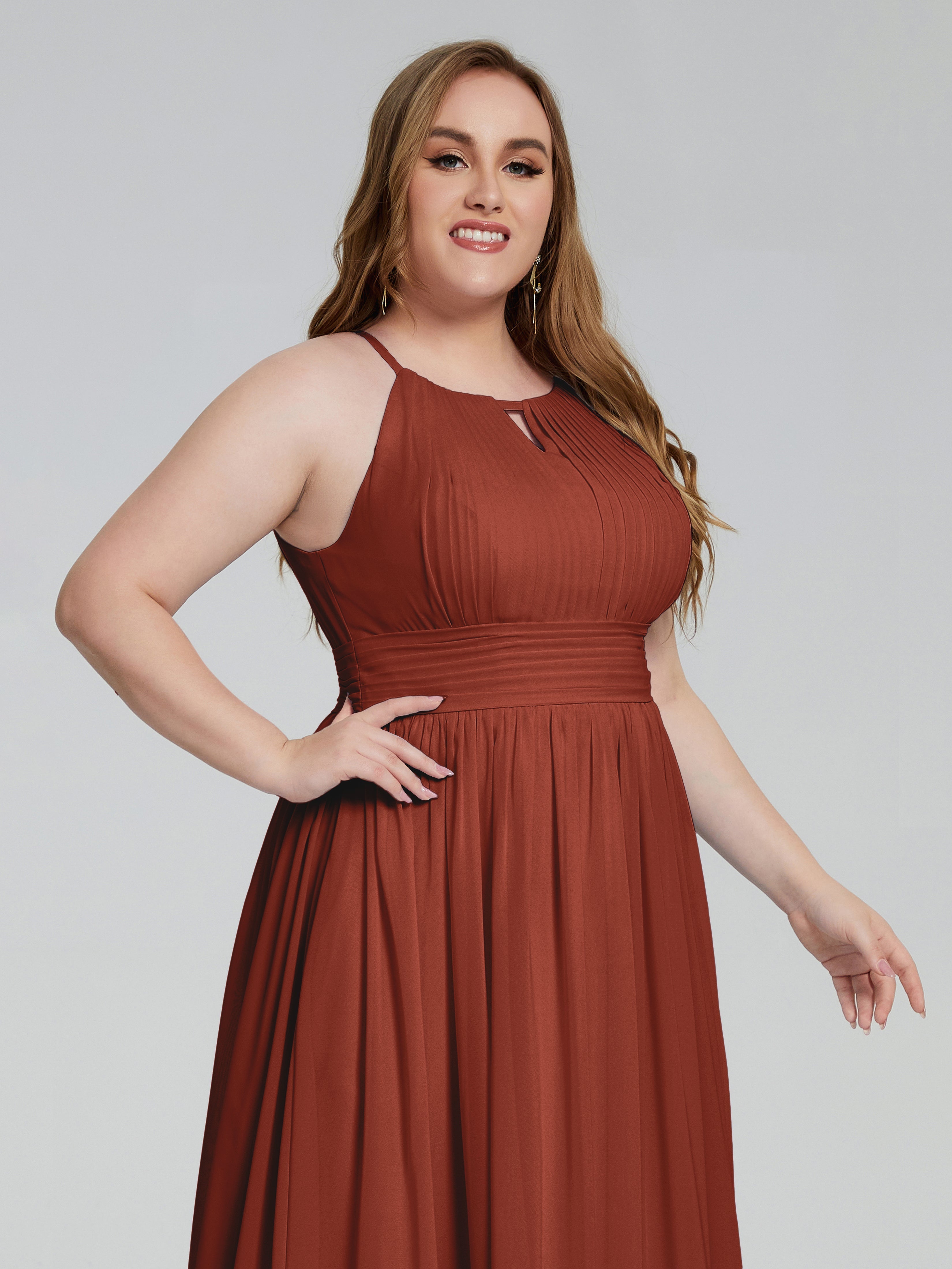 Payton Gorgeous Halter Plus Size Long Bridesmaid Dresses