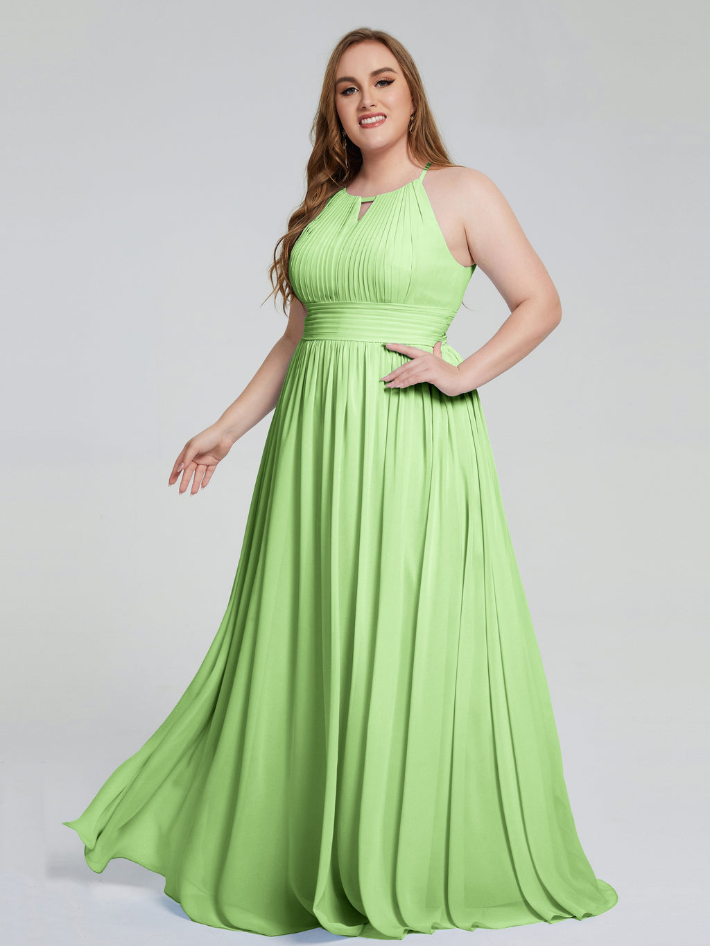 Payton Gorgeous Halter Plus Size Long Bridesmaid Dresses