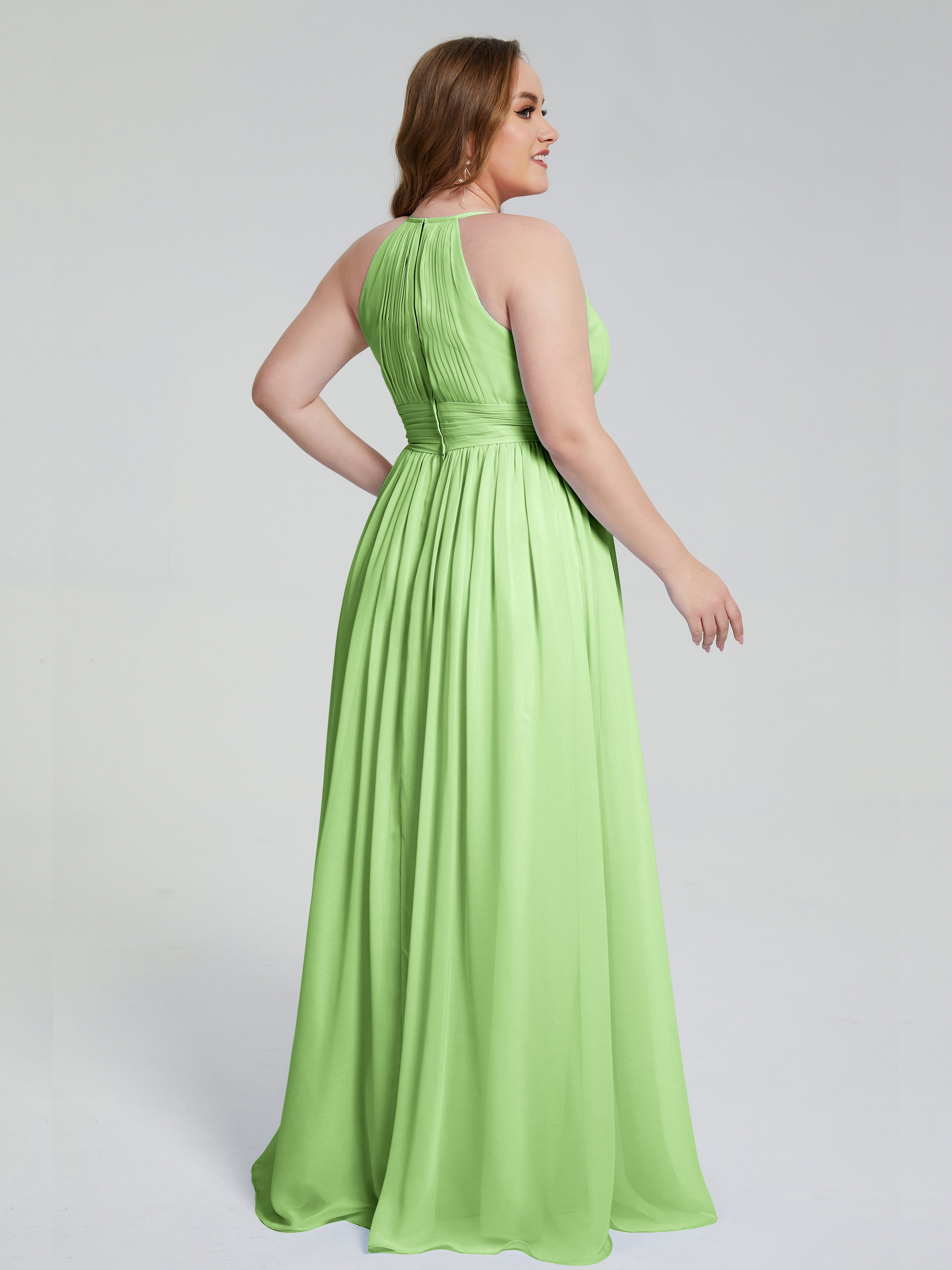 Payton Gorgeous Halter Plus Size Long Bridesmaid Dresses