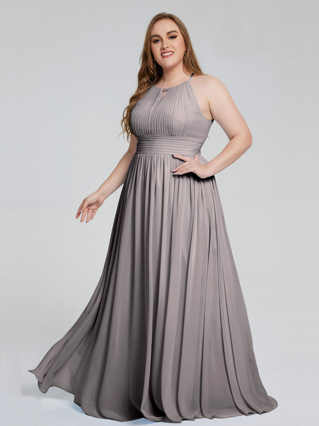 Payton Gorgeous Halter Plus Size Long Bridesmaid Dresses