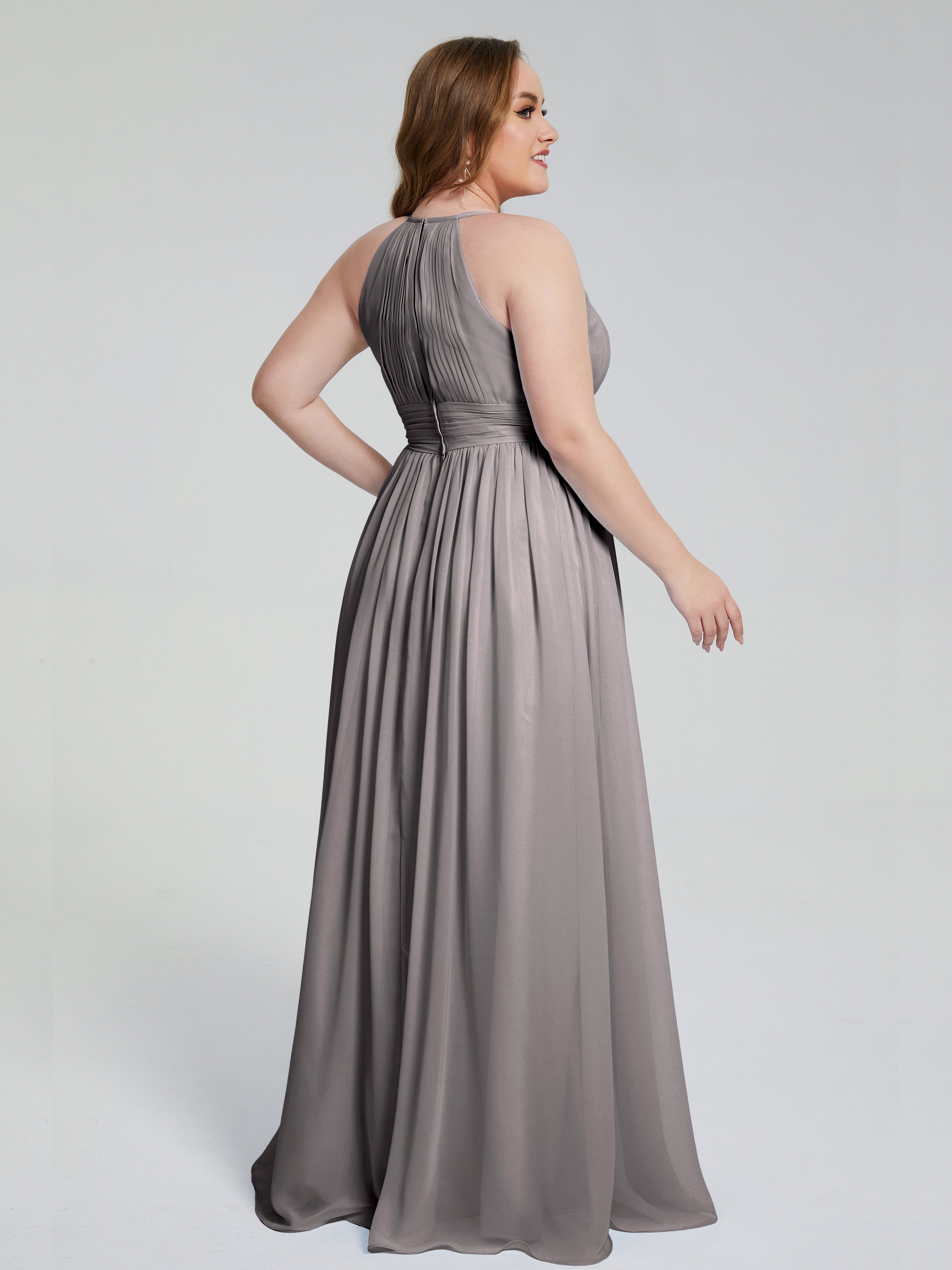 Payton Gorgeous Halter Plus Size Long Bridesmaid Dresses
