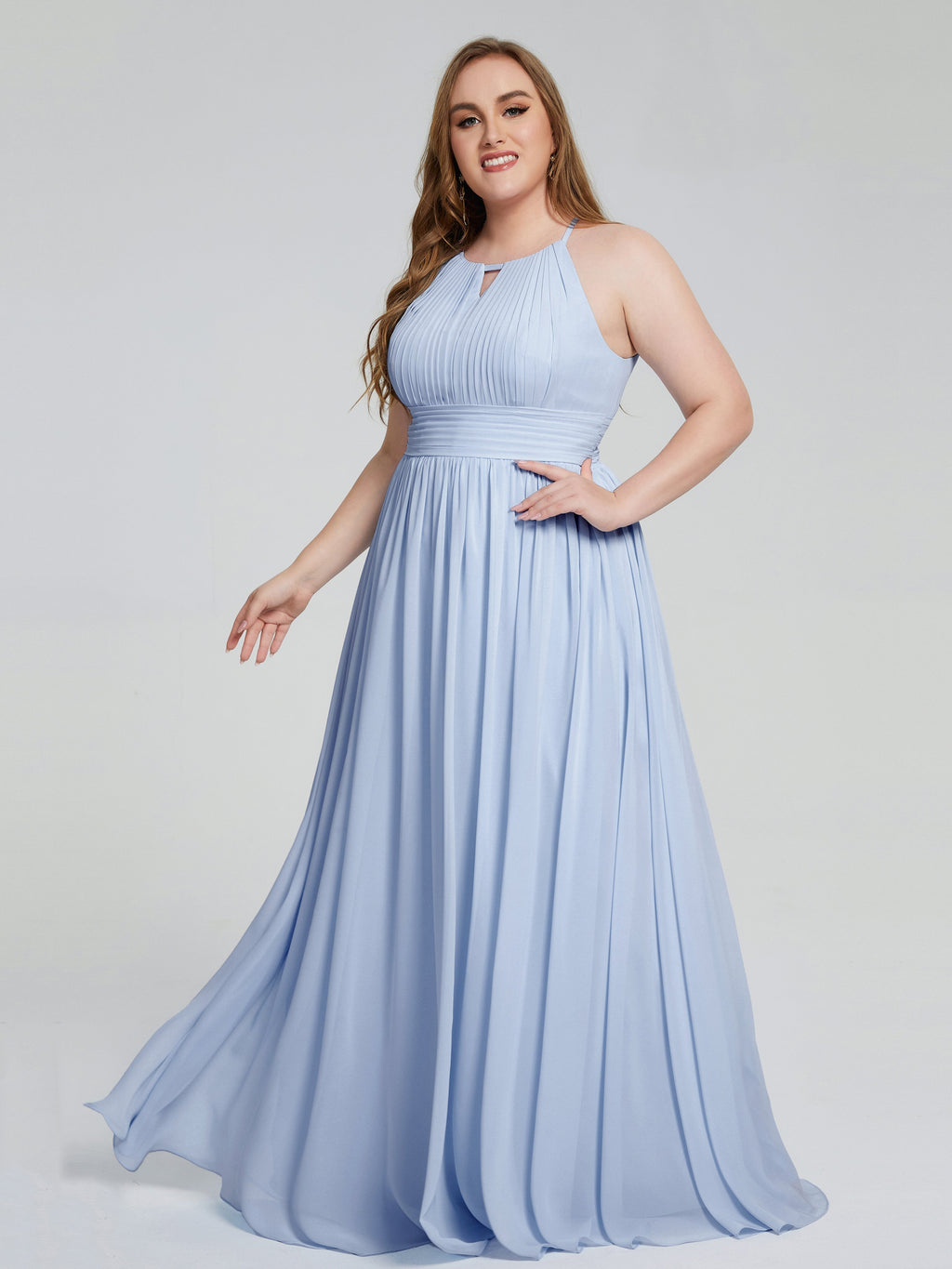 Payton Gorgeous Halter Plus Size Long Bridesmaid Dresses