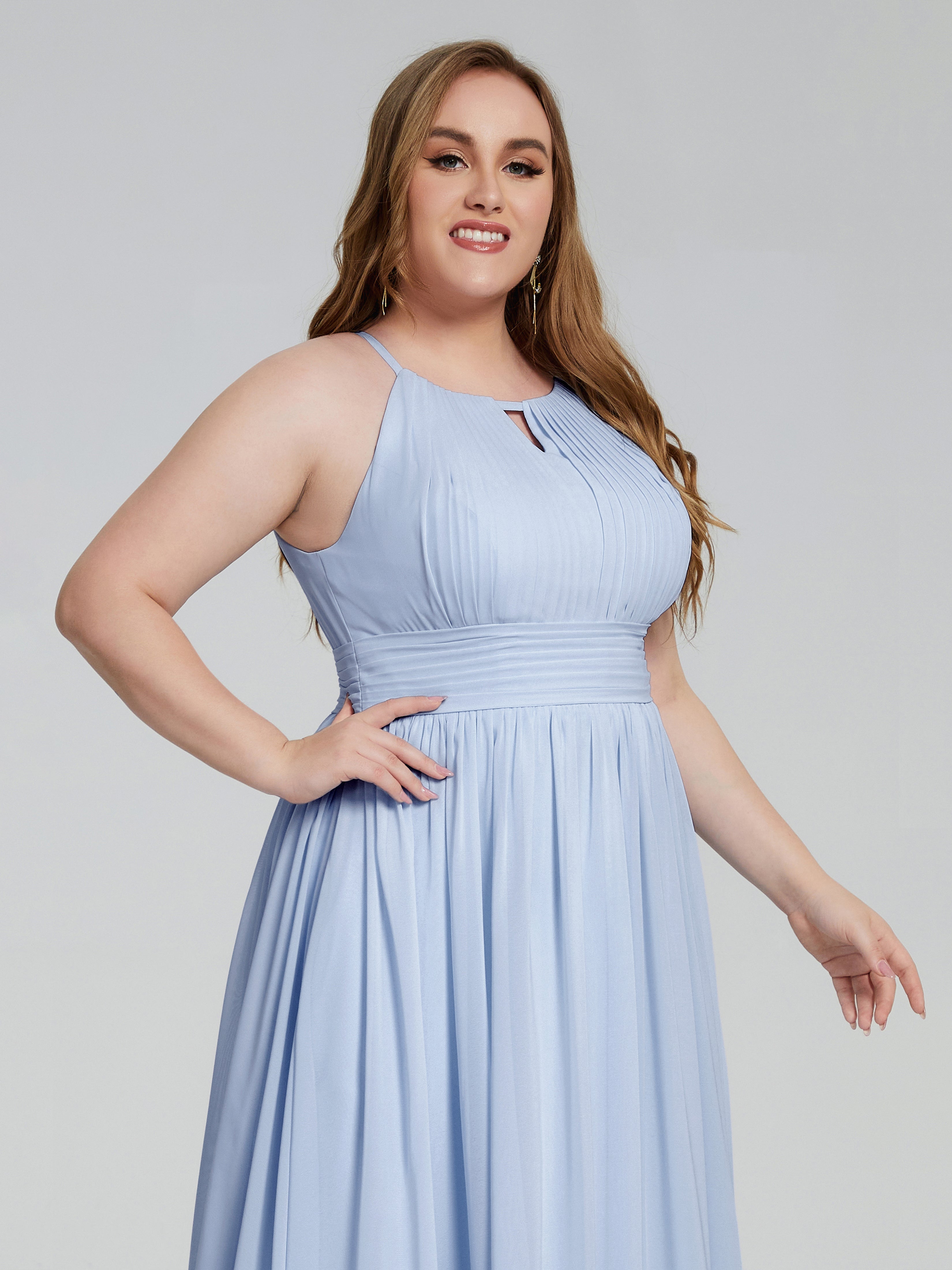 Payton Gorgeous Halter Plus Size Long Bridesmaid Dresses