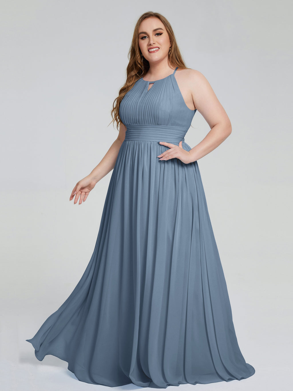 Payton Gorgeous Halter Plus Size Long Bridesmaid Dresses