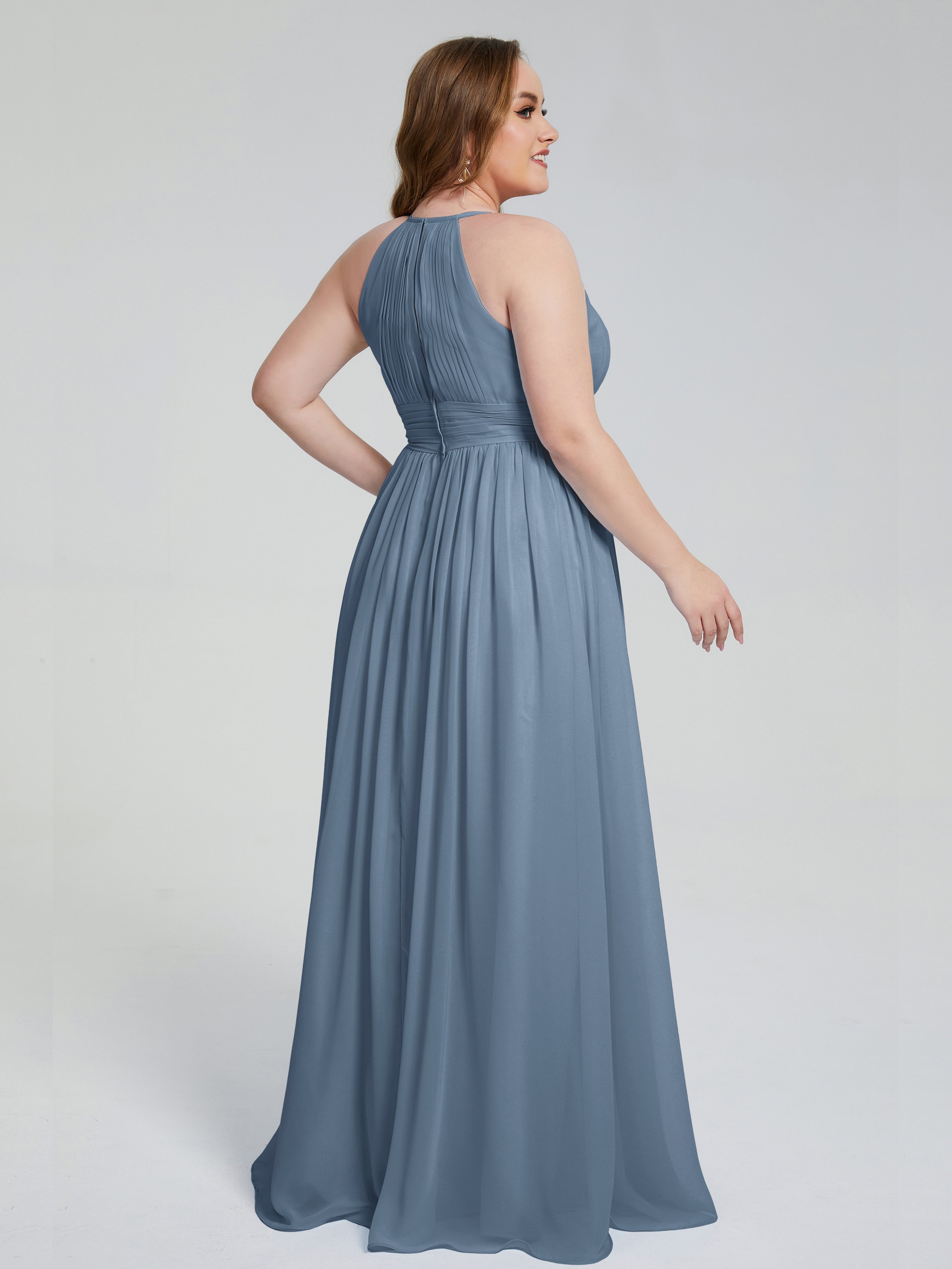 Payton Gorgeous Halter Plus Size Long Bridesmaid Dresses
