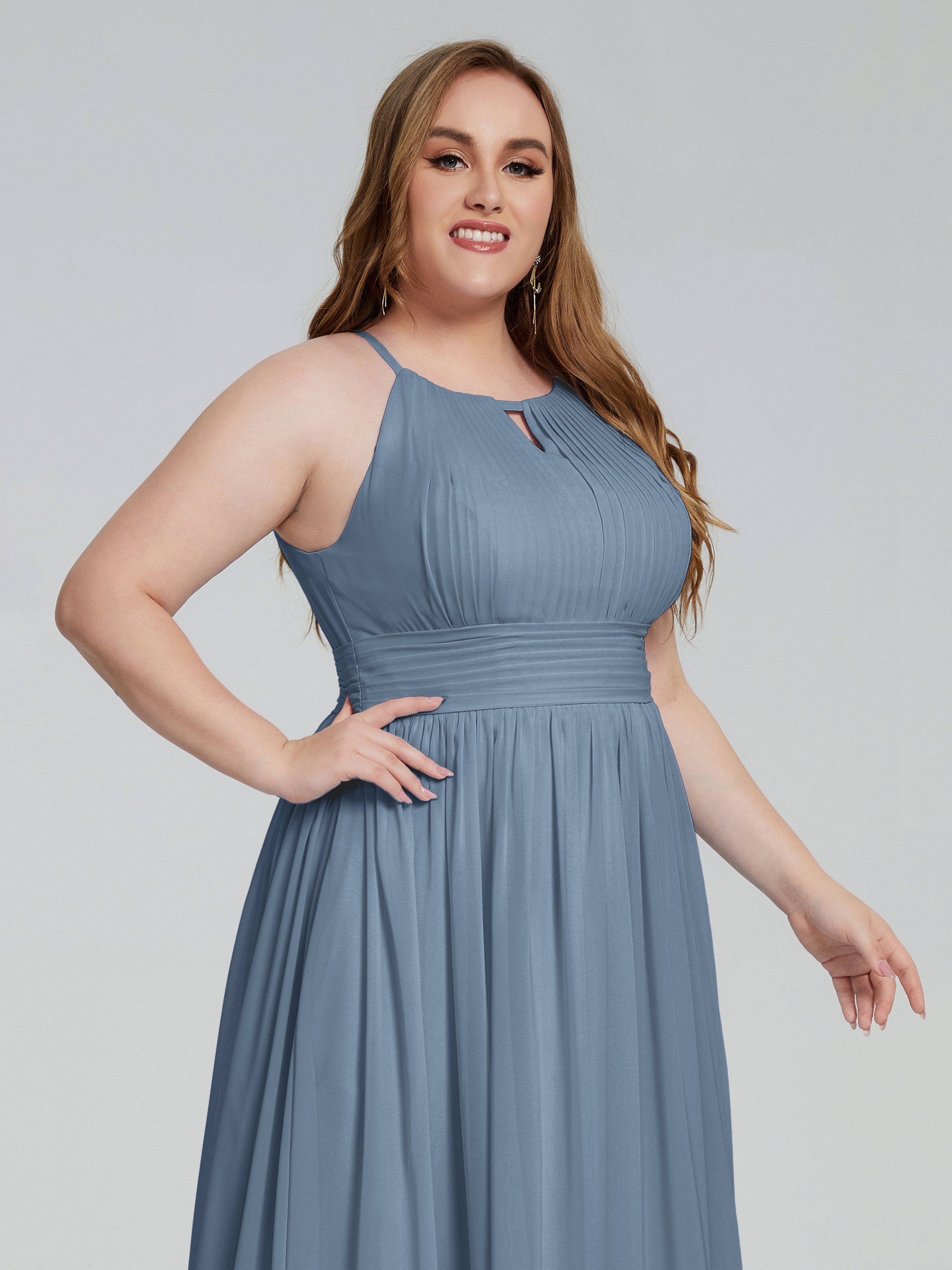 Payton Gorgeous Halter Plus Size Long Bridesmaid Dresses