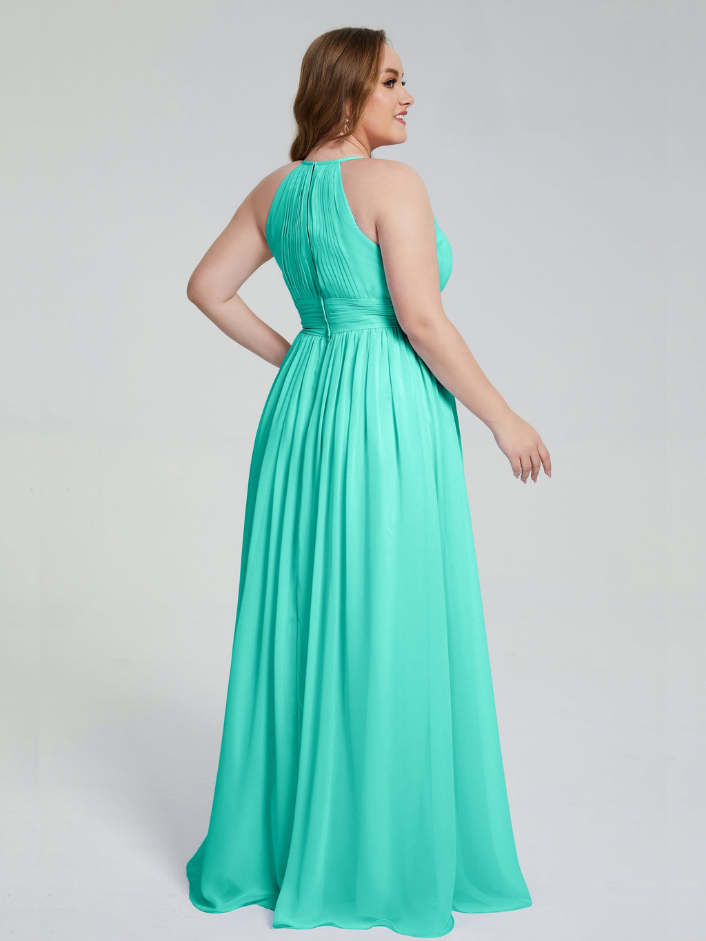 Payton Gorgeous Halter Plus Size Long Bridesmaid Dresses