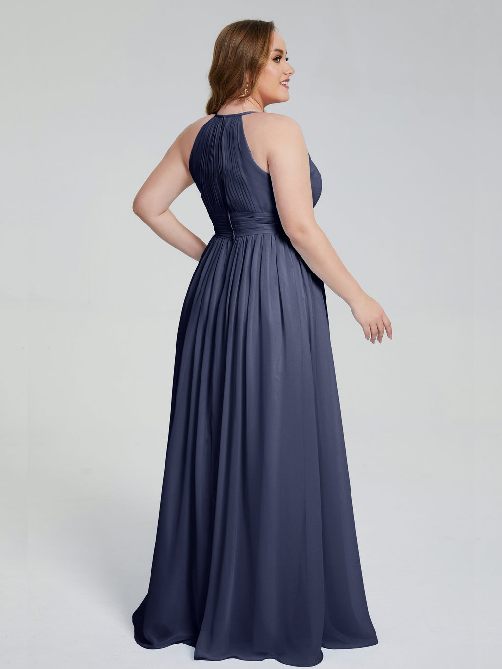 Payton Gorgeous Halter Plus Size Long Bridesmaid Dresses