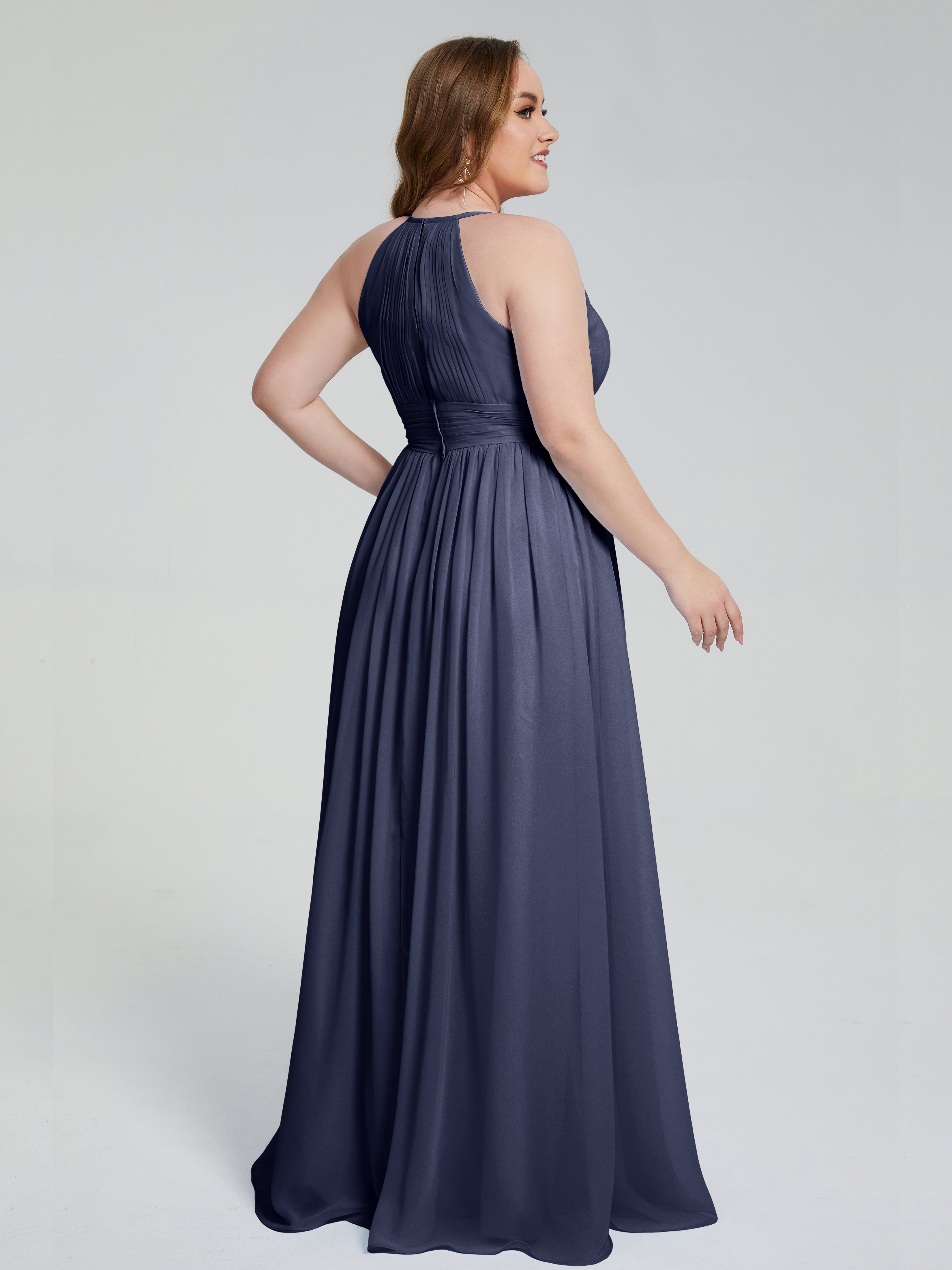 Payton Gorgeous Halter Plus Size Long Bridesmaid Dresses