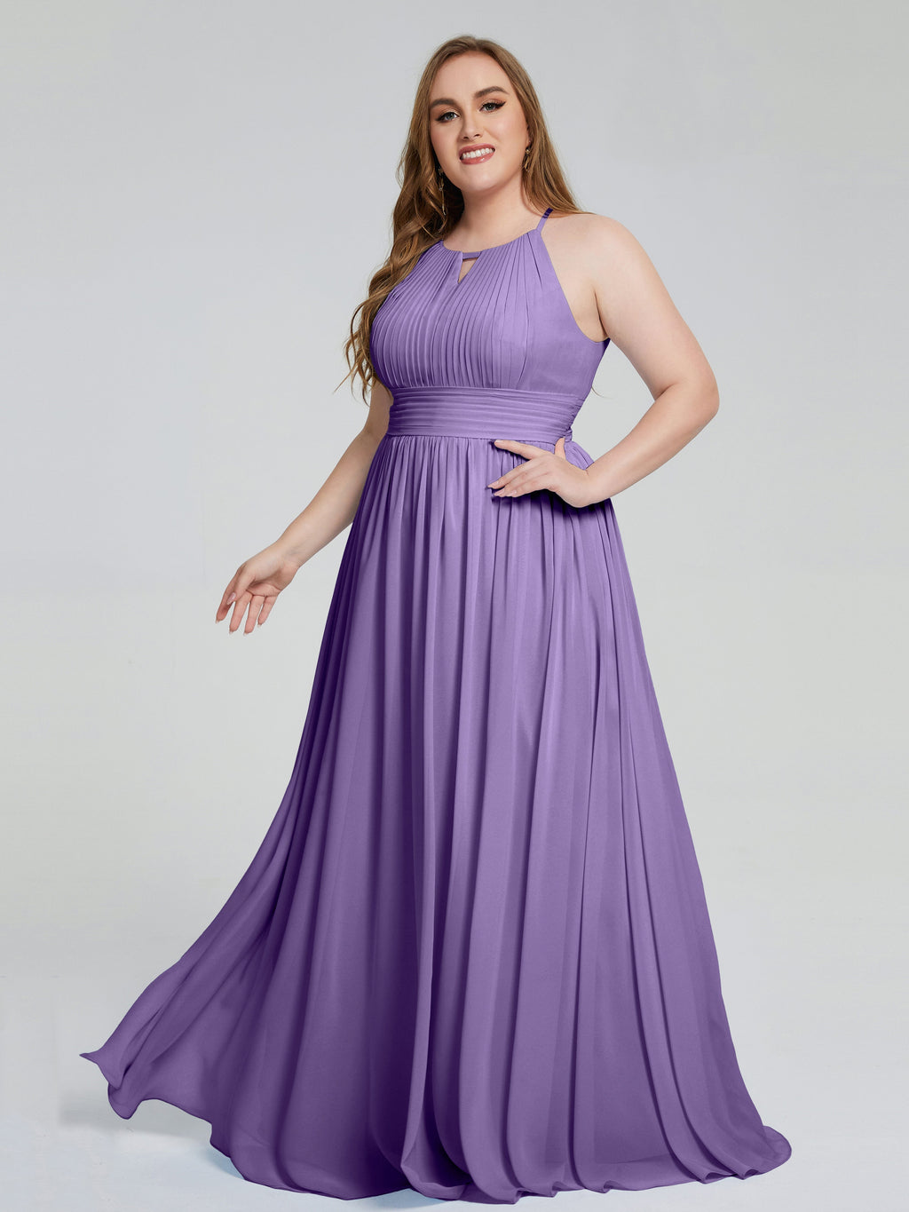 Payton Gorgeous Halter Plus Size Long Bridesmaid Dresses