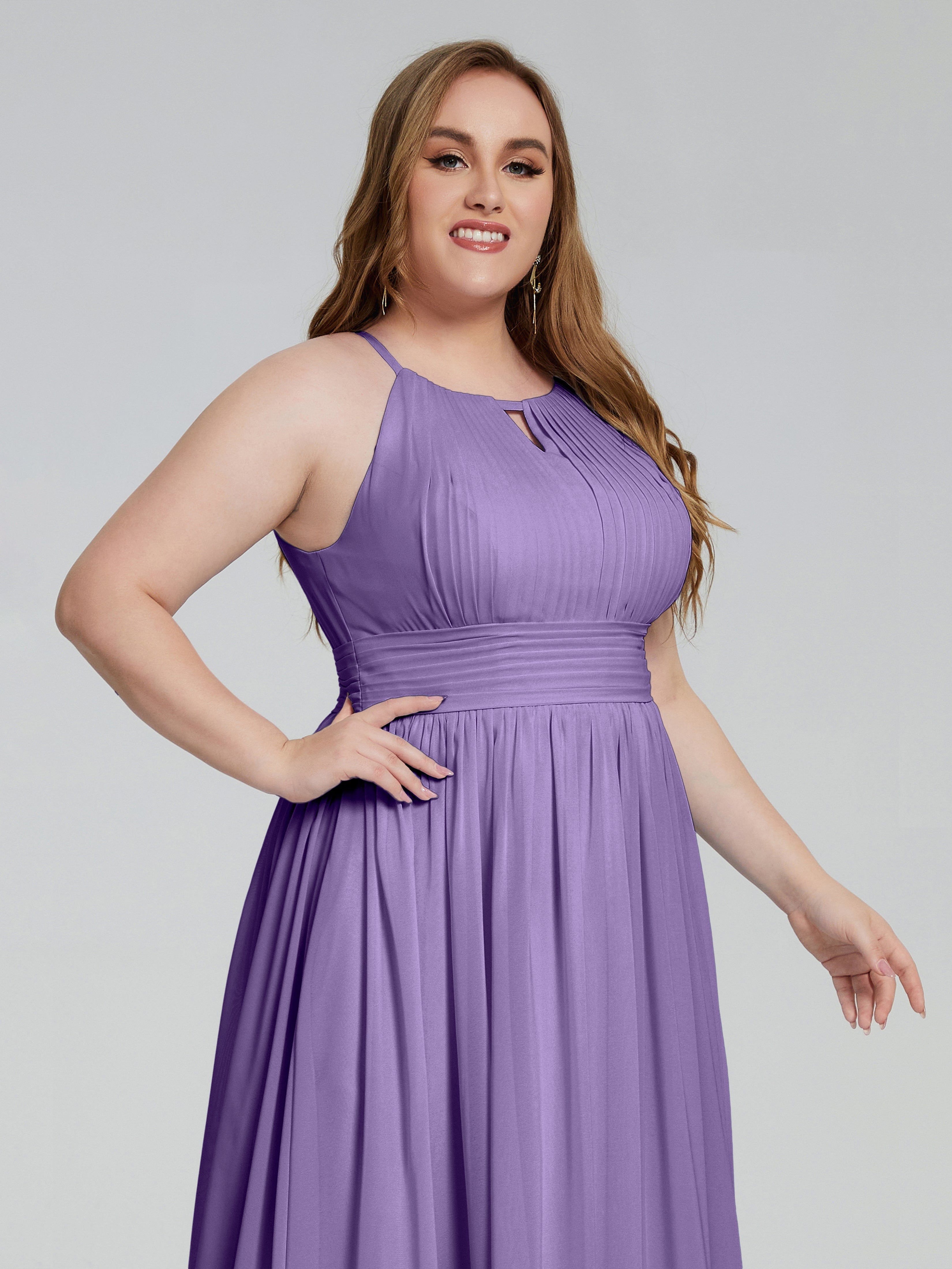 Payton Gorgeous Halter Plus Size Long Bridesmaid Dresses