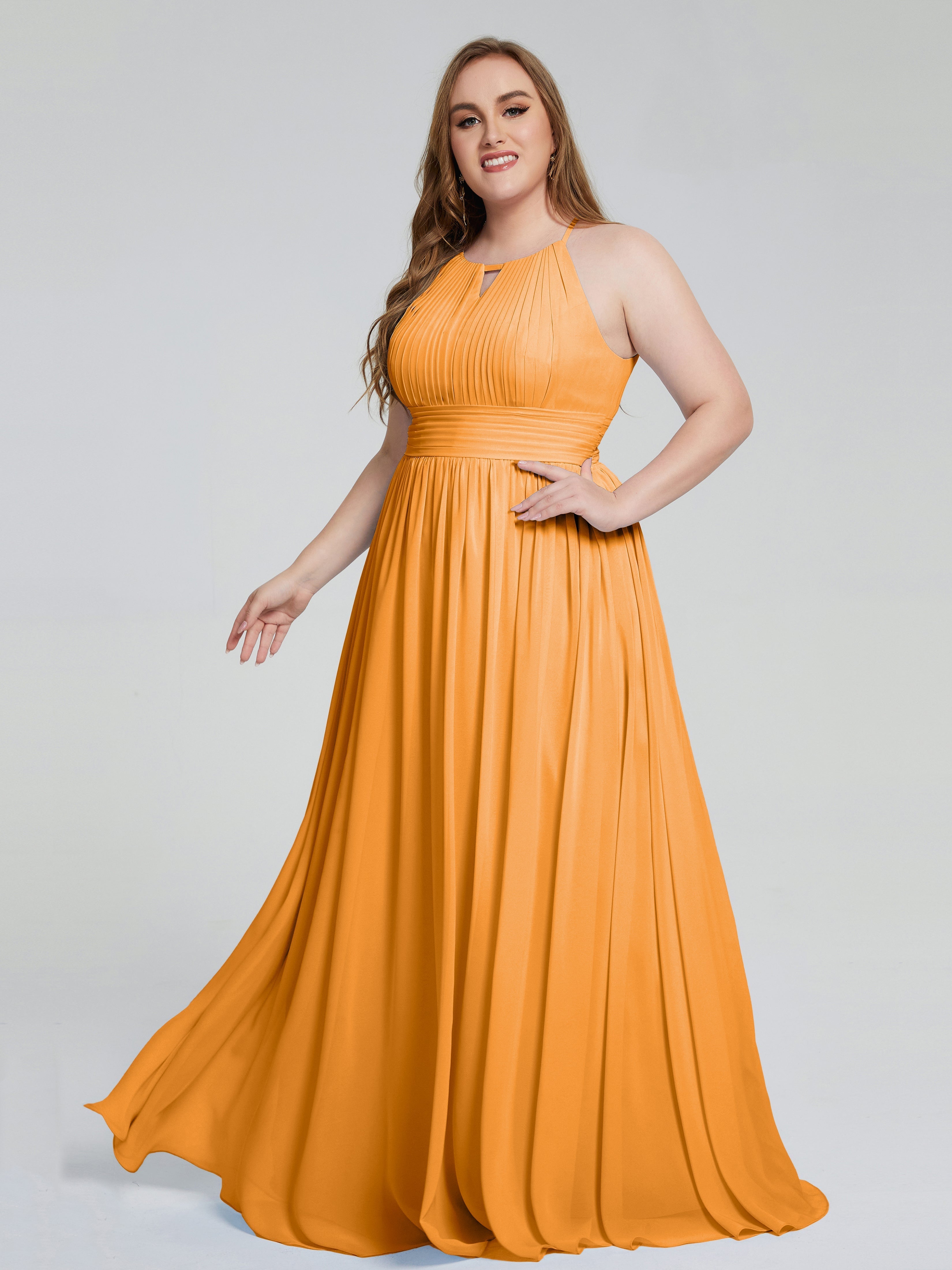 Payton Gorgeous Halter Plus Size Long Bridesmaid Dresses