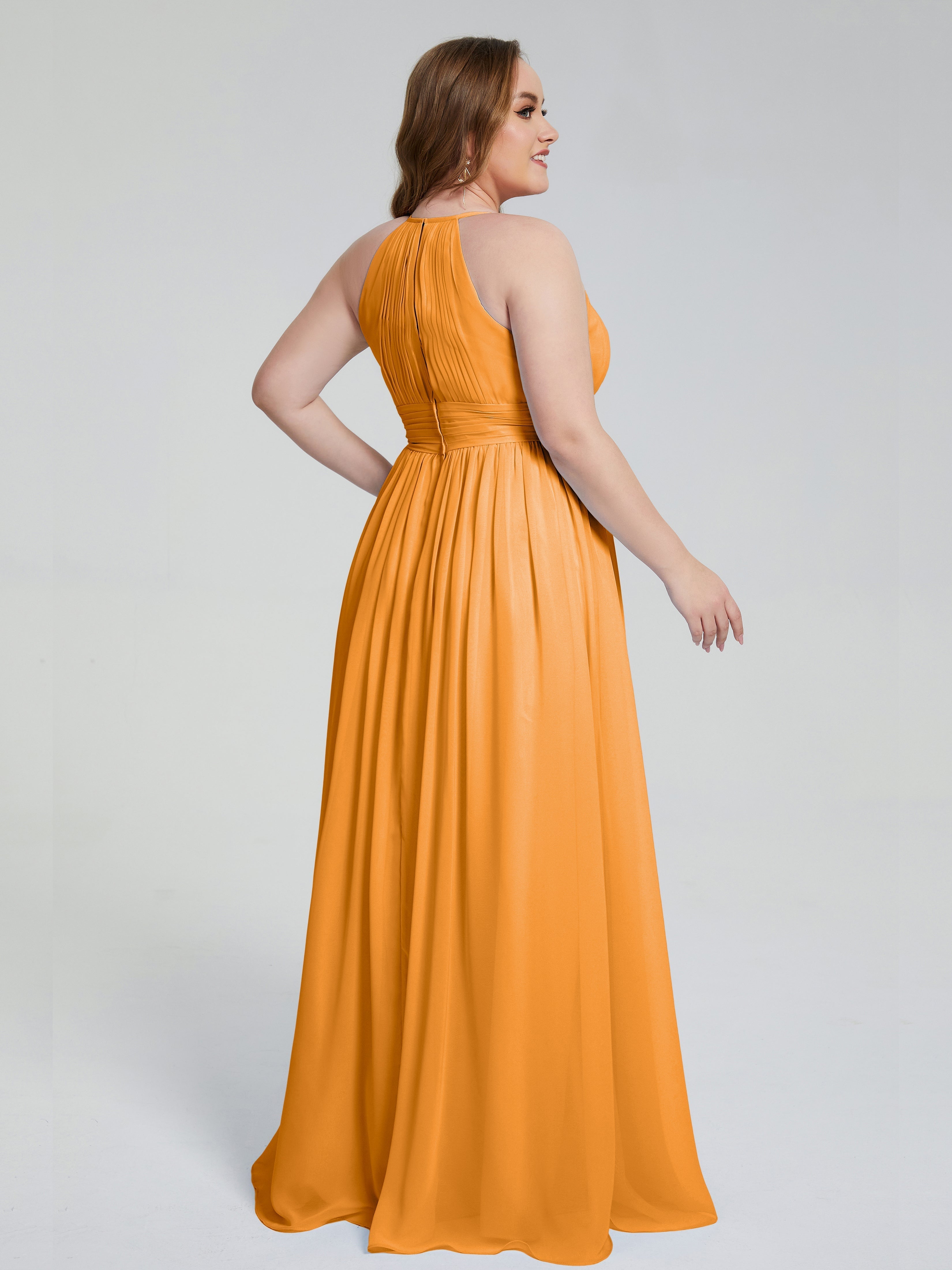 Payton Gorgeous Halter Plus Size Long Bridesmaid Dresses