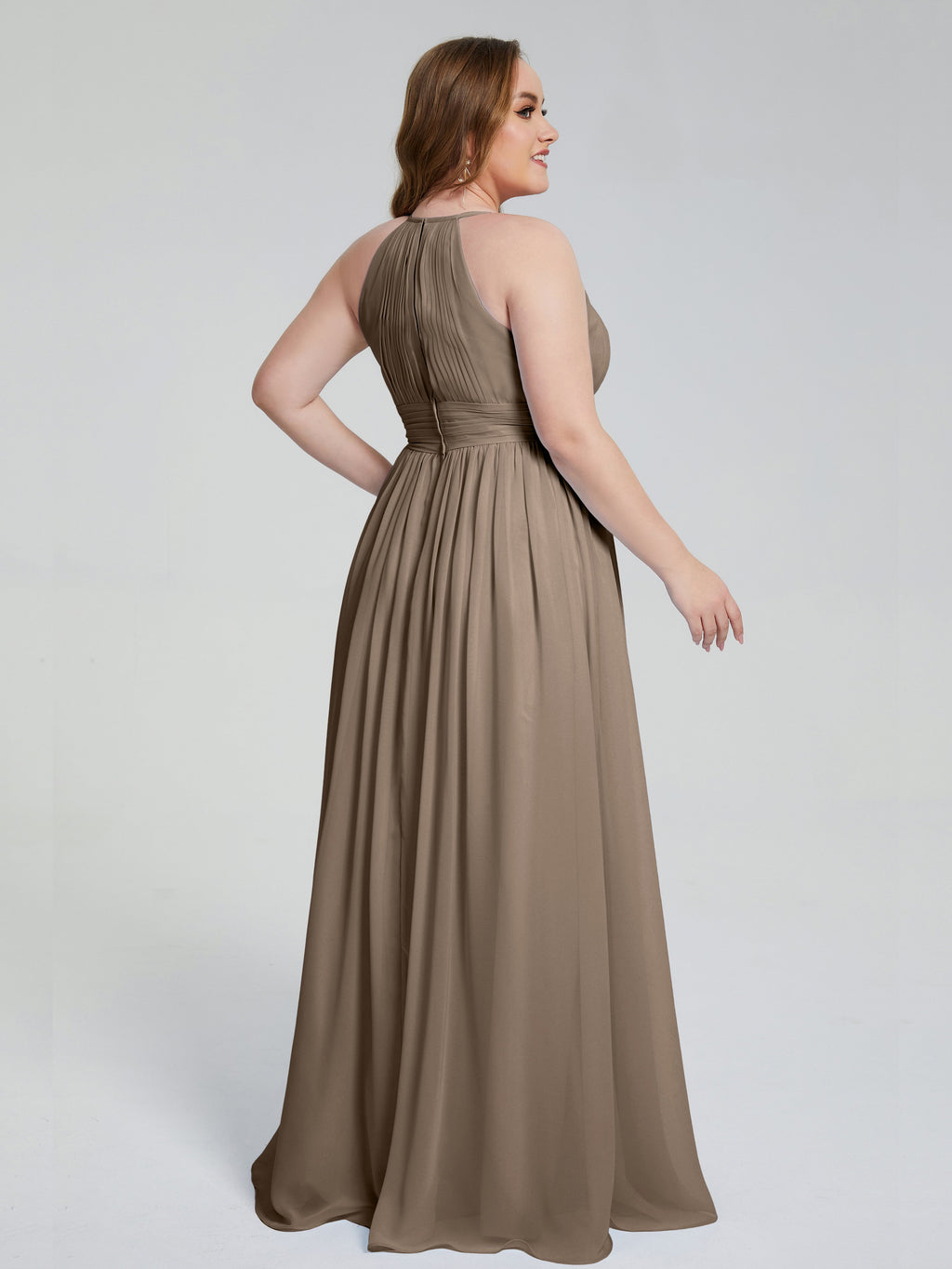 Payton Gorgeous Halter Plus Size Long Bridesmaid Dresses