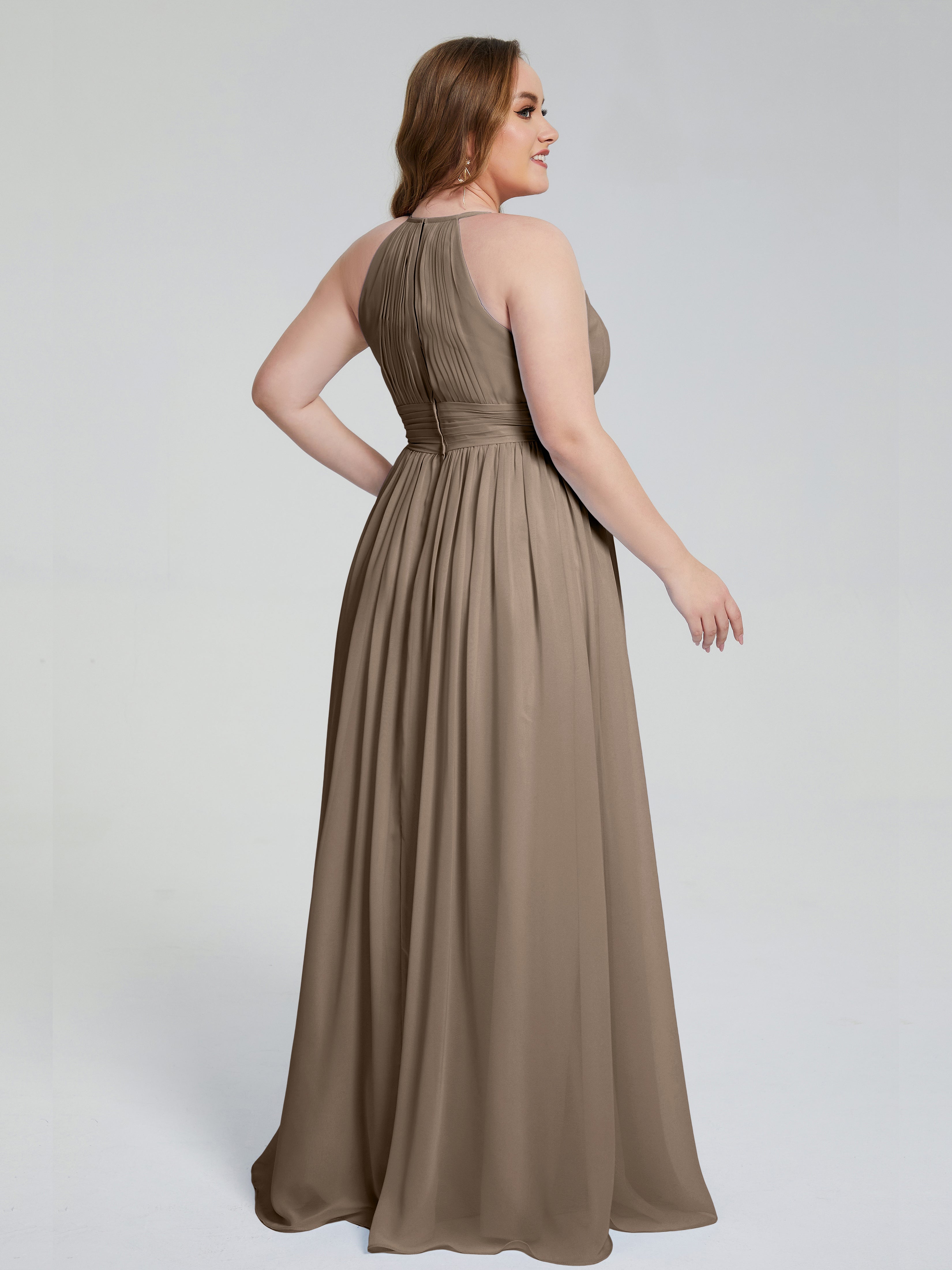 Payton Gorgeous Halter Plus Size Long Bridesmaid Dresses