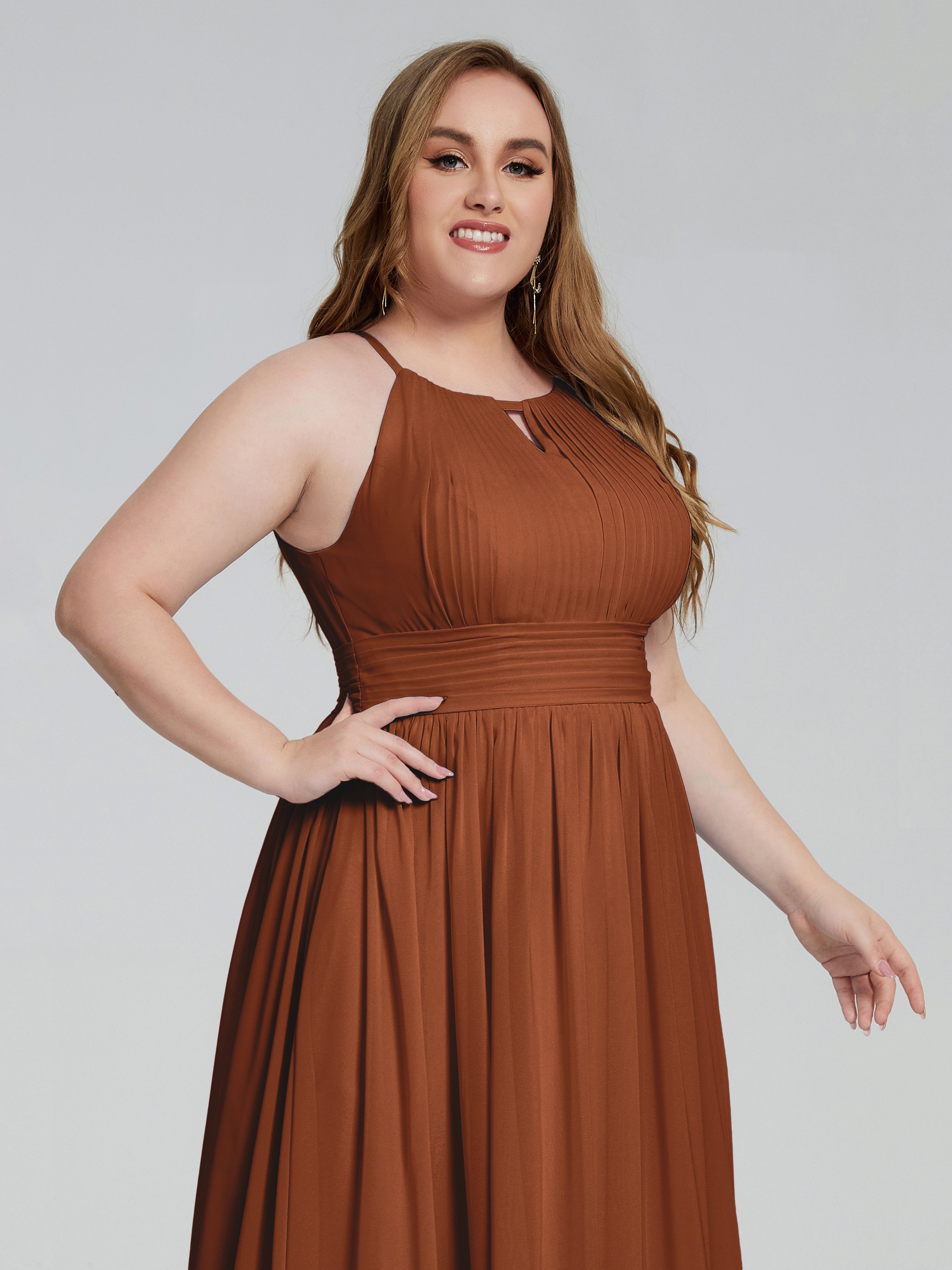 Payton Gorgeous Halter Plus Size Long Bridesmaid Dresses