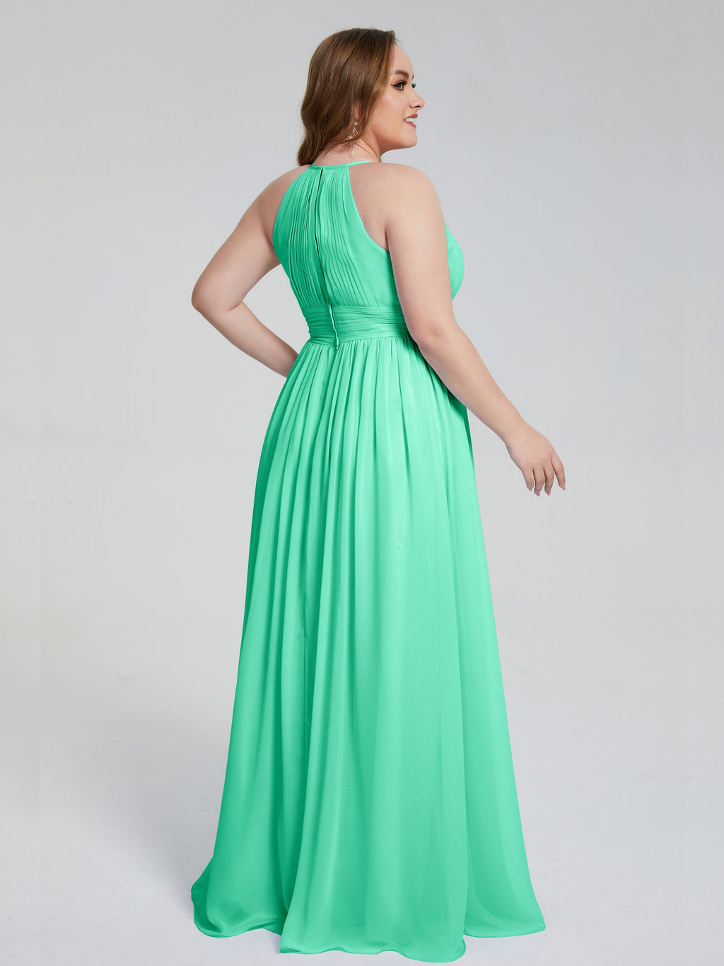Payton Gorgeous Halter Plus Size Long Bridesmaid Dresses