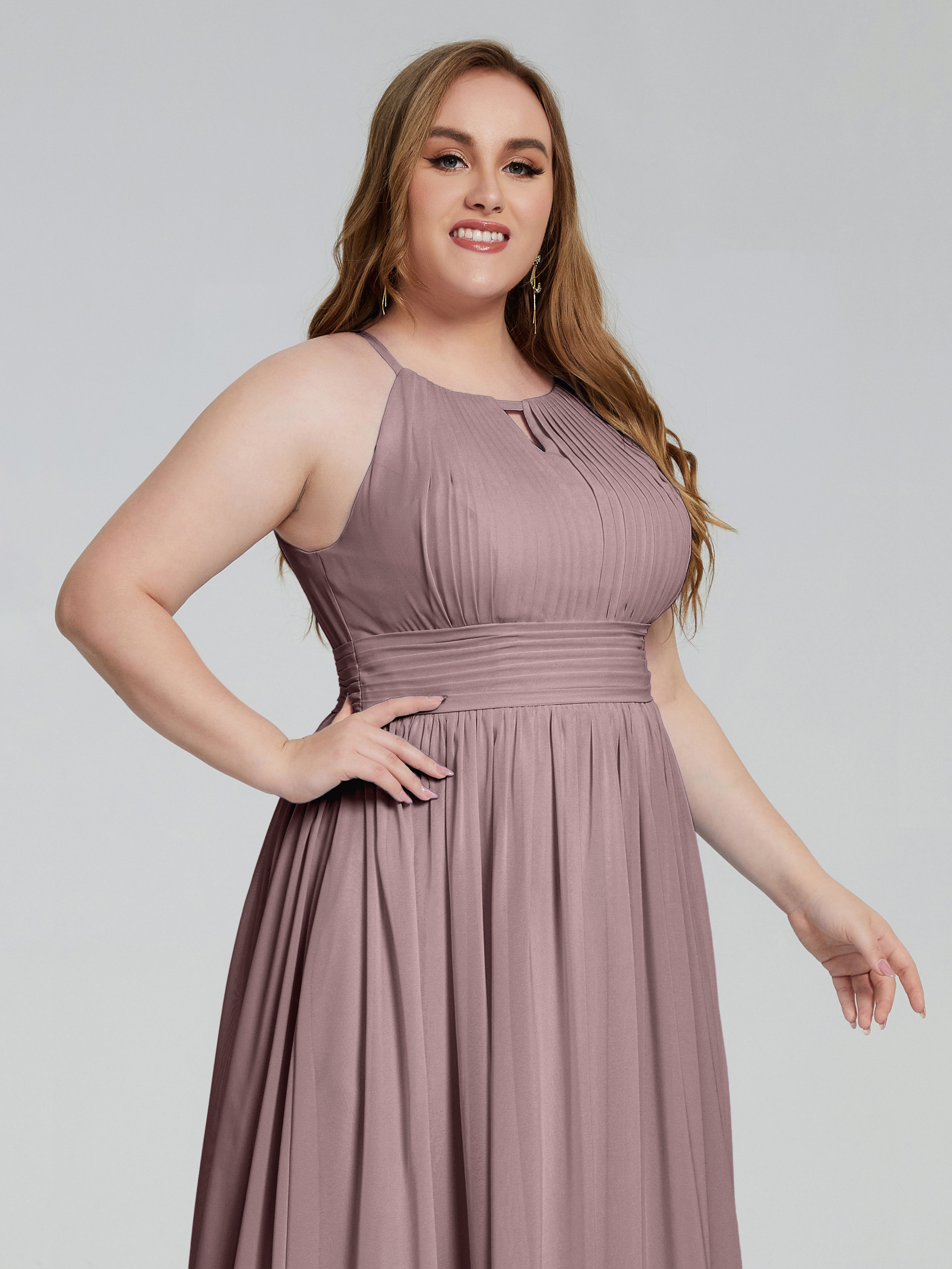 Payton Gorgeous Halter Plus Size Long Bridesmaid Dresses