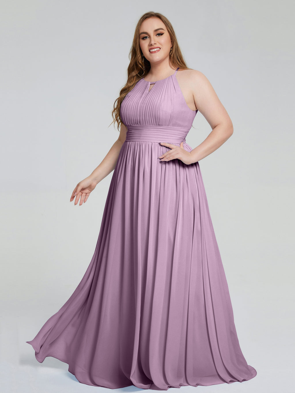 Payton Gorgeous Halter Plus Size Long Bridesmaid Dresses