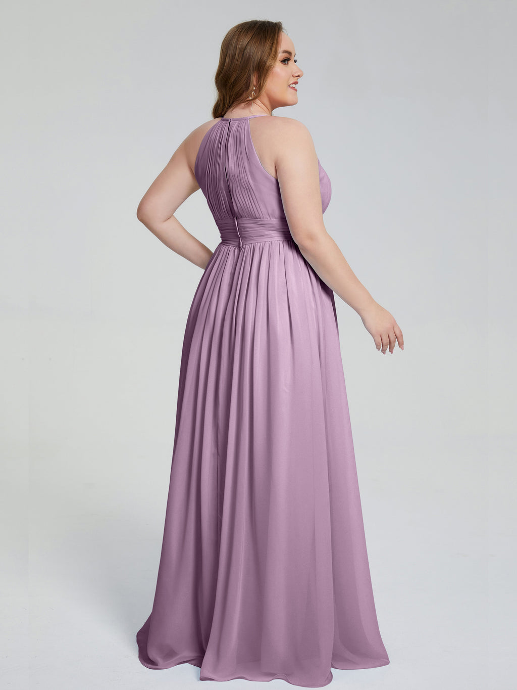 Payton Gorgeous Halter Plus Size Long Bridesmaid Dresses
