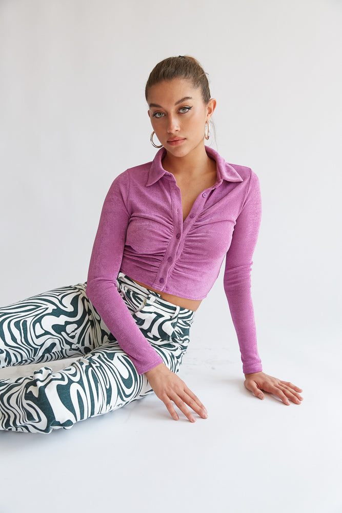 Glendale Collared Crop Top