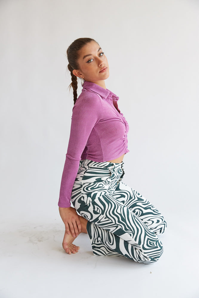 Glendale Collared Crop Top