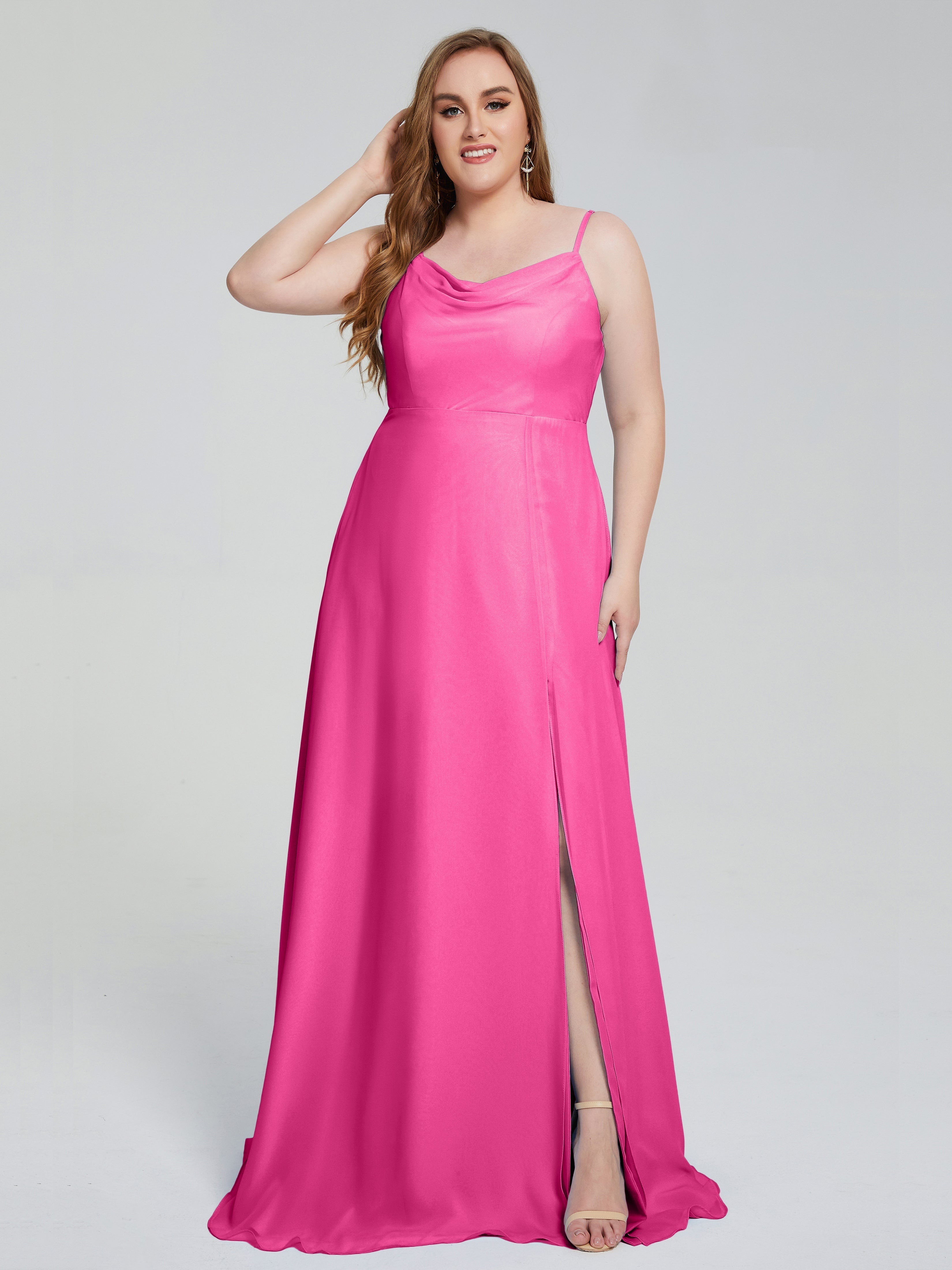 Rachel Sleeveless Split Plus Size Long Bridesmaid Dresses